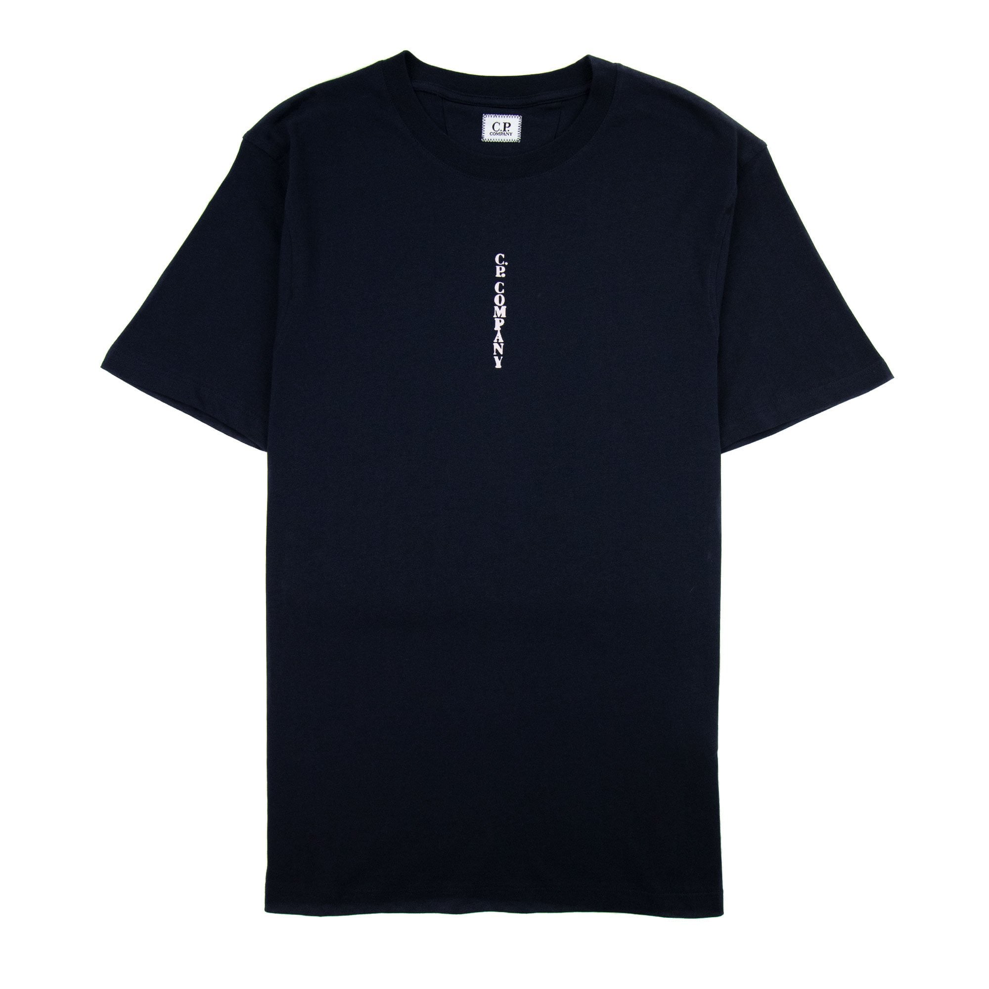 Cp Company 30/1 Vertical Logo T Shirt Navy 888