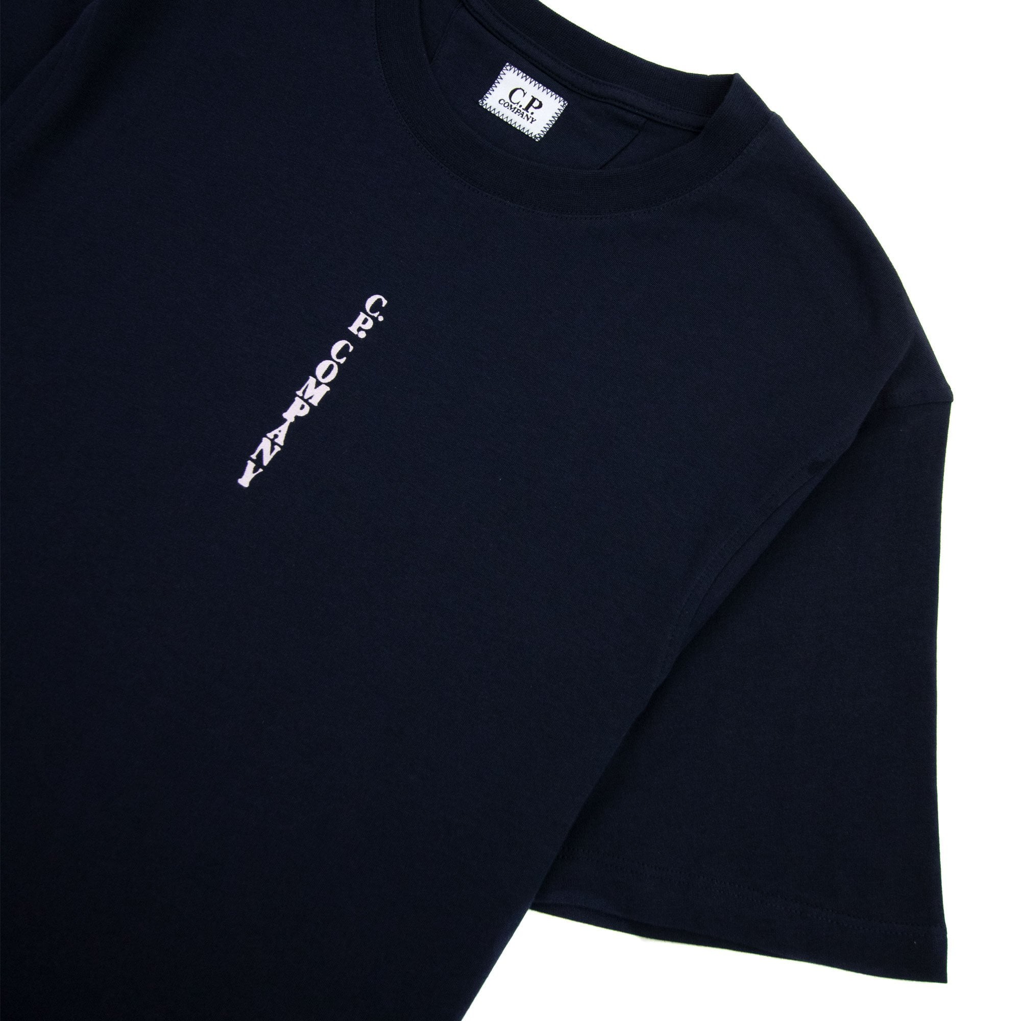 Cp Company 30/1 Vertical Logo T Shirt Navy 888