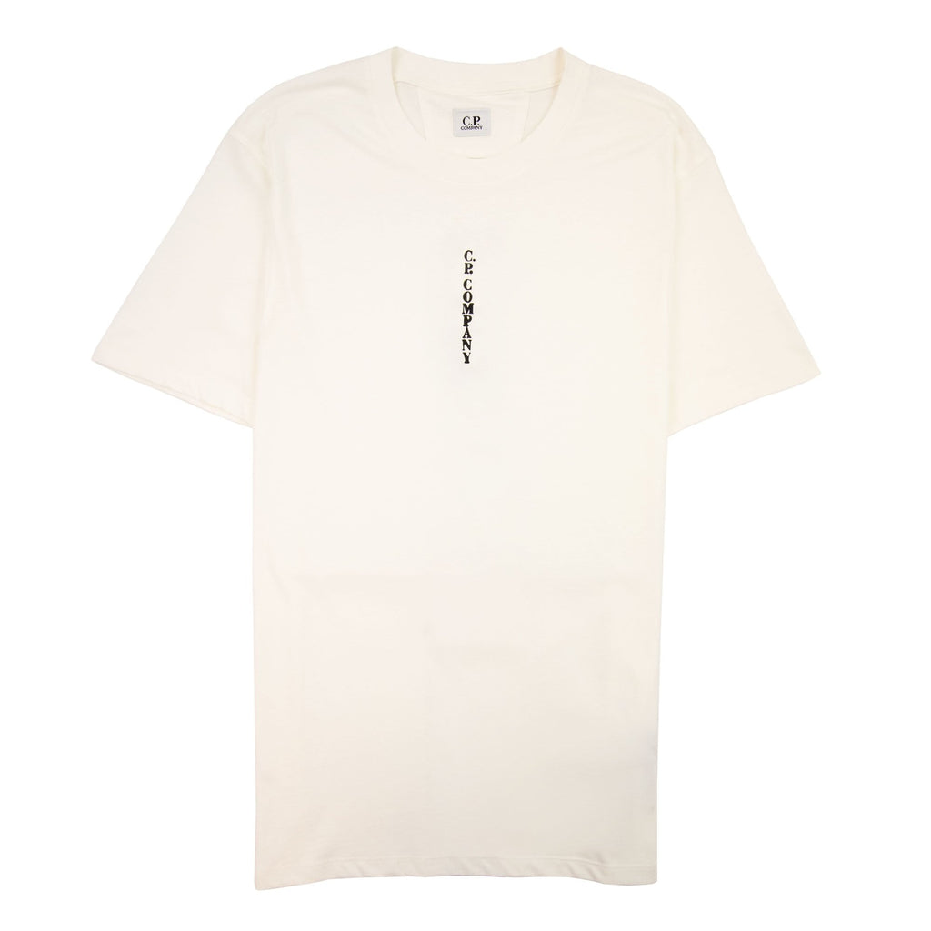 Cp Company 30/1 Vertical Logo T Shirt White 103