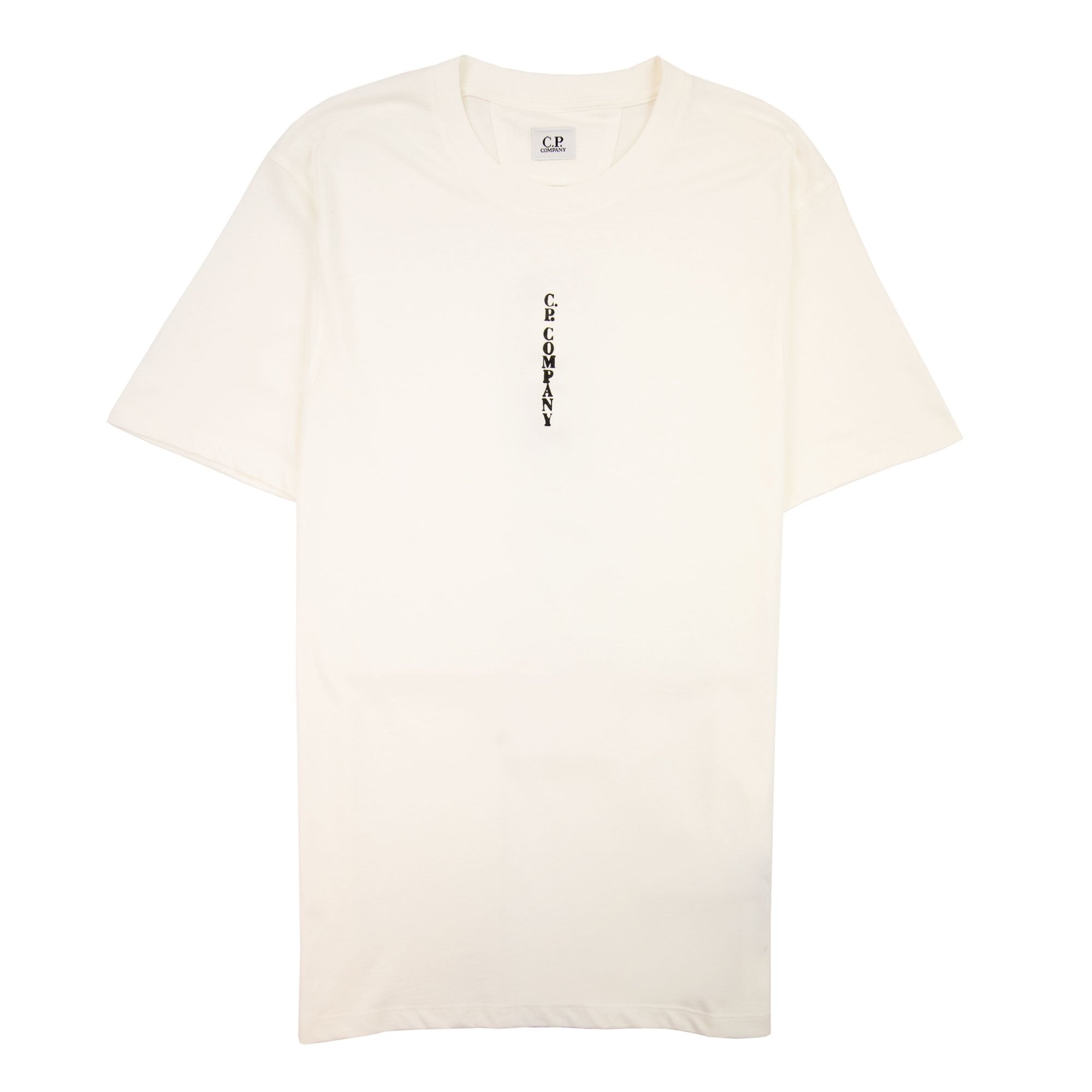 Cp Company 30/1 Vertical Logo T Shirt White 103