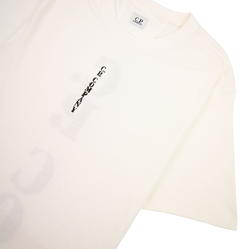 Cp Company 30/1 Vertical Logo T Shirt White 103