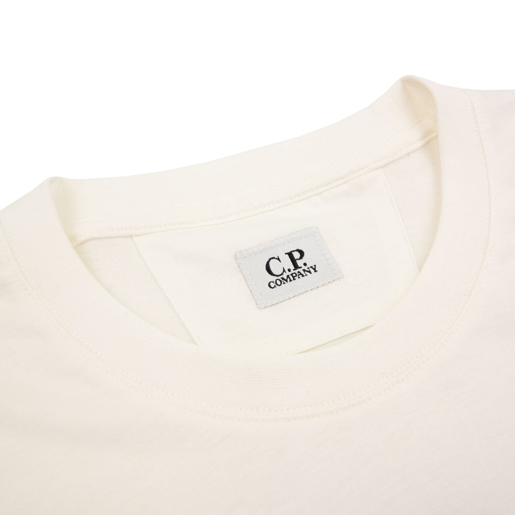 Cp Company 30/1 Vertical Logo T Shirt White 103