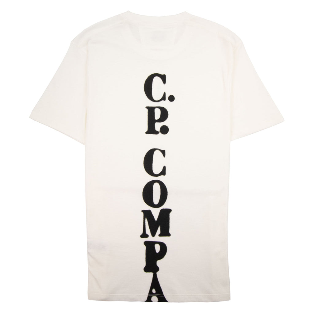 Cp Company 30/1 Vertical Logo T Shirt White 103