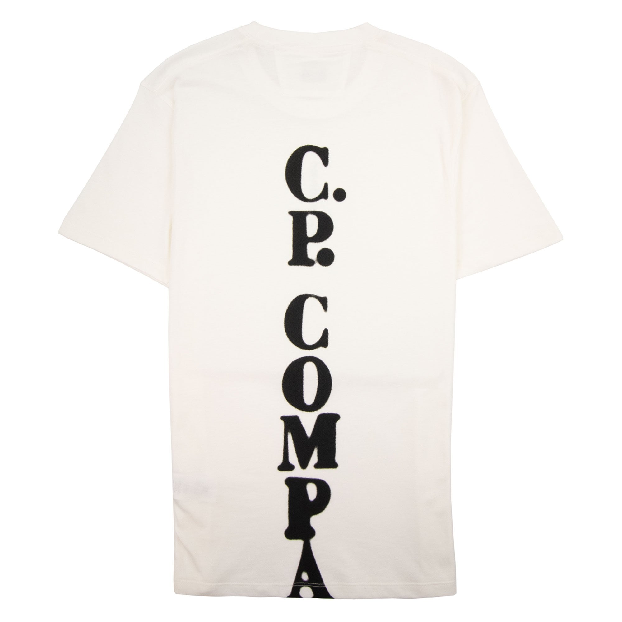 Cp Company 30/1 Vertical Logo T Shirt White 103