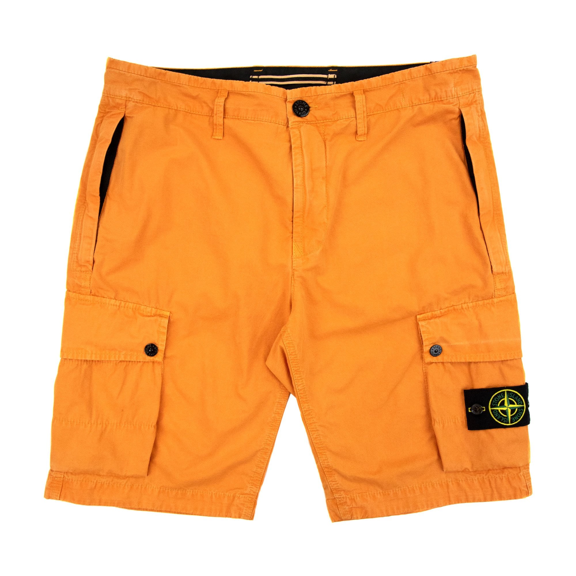 Stone Island L11wa Garment Dyed Canvas Shorts Orange V0132