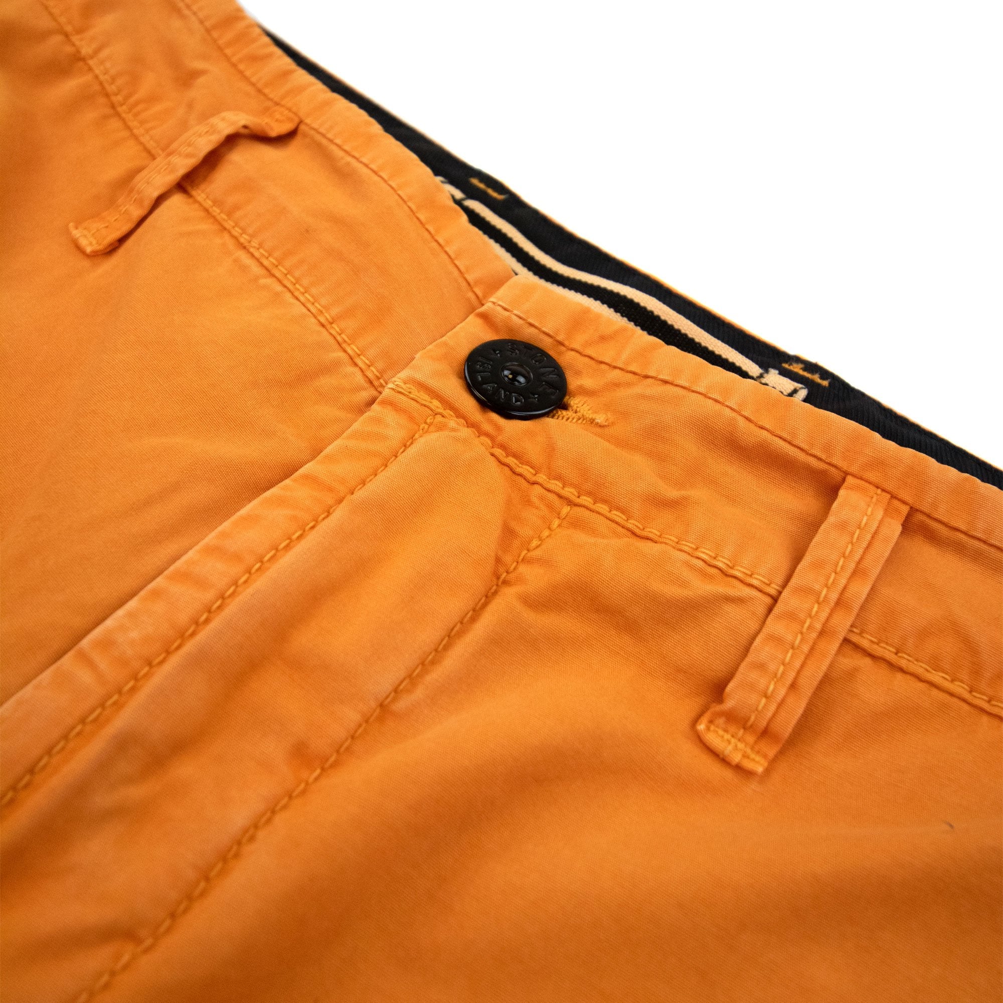 Stone Island L11wa Garment Dyed Canvas Shorts Orange V0132