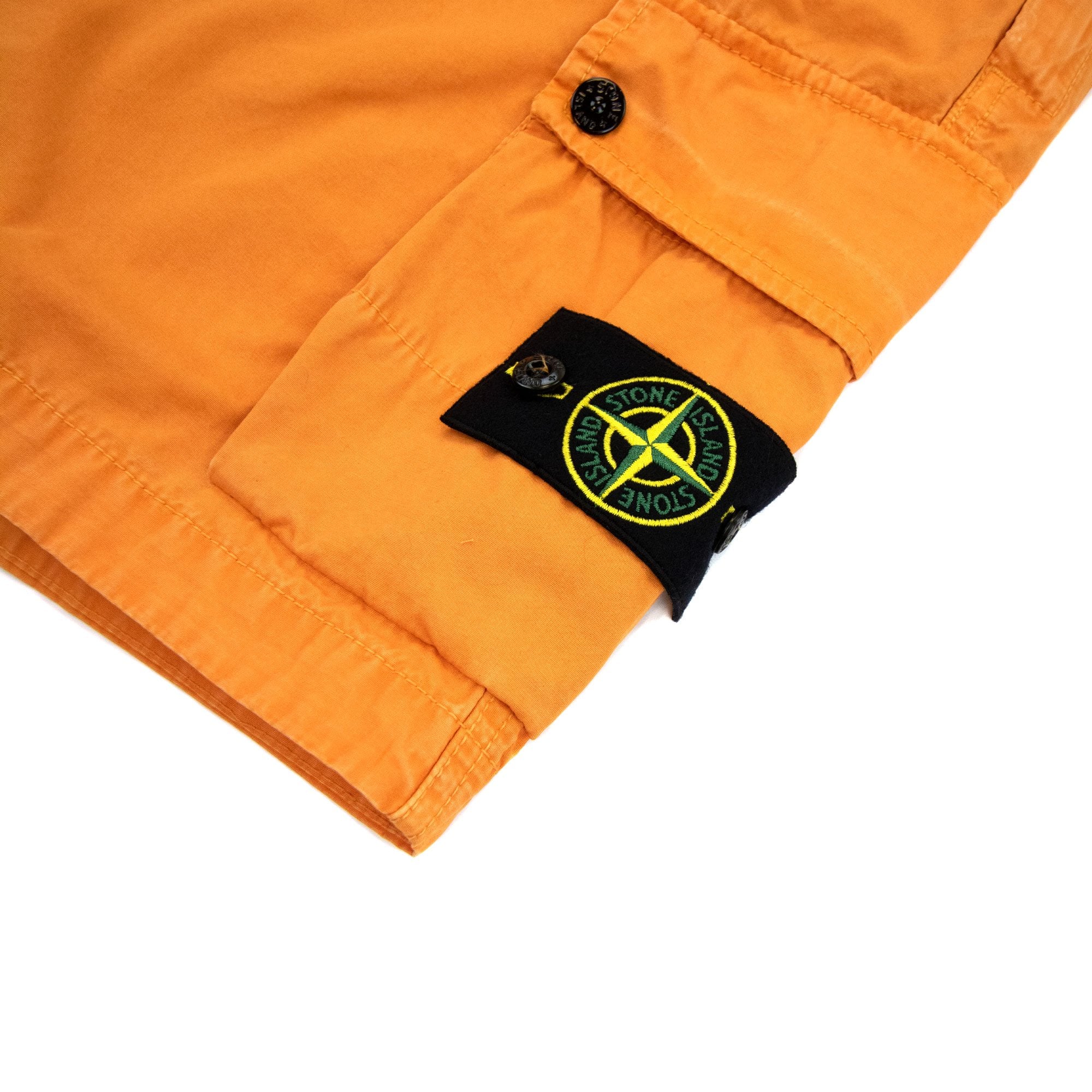 Stone Island L11wa Garment Dyed Canvas Shorts Orange V0132