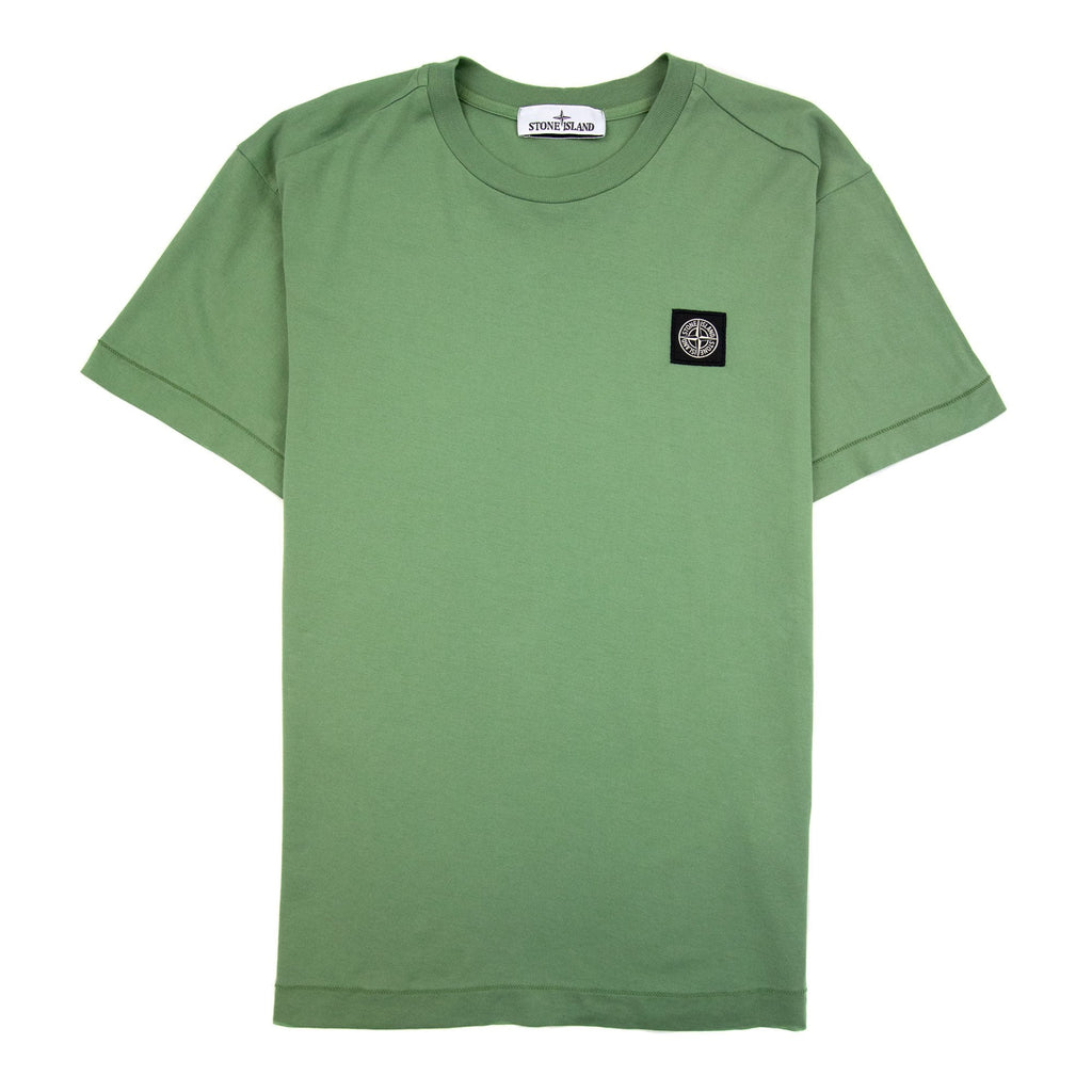 Stone Island Patch Logo Crew Neck Tshirt Green V0055