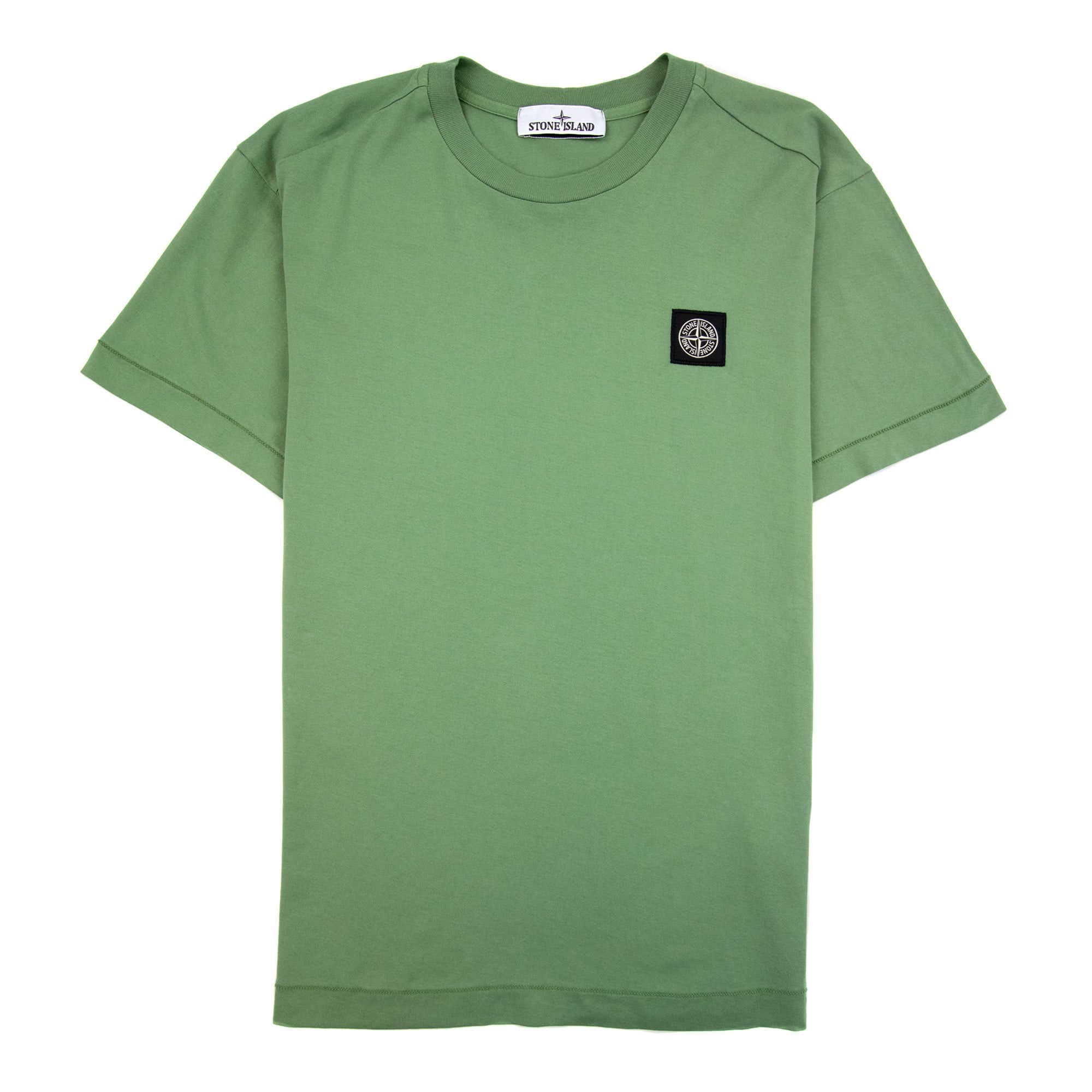 Stone Island Patch Logo Crew Neck Tshirt Green V0055