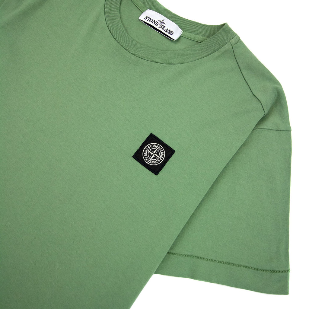 Stone Island Patch Logo Crew Neck Tshirt Green V0055