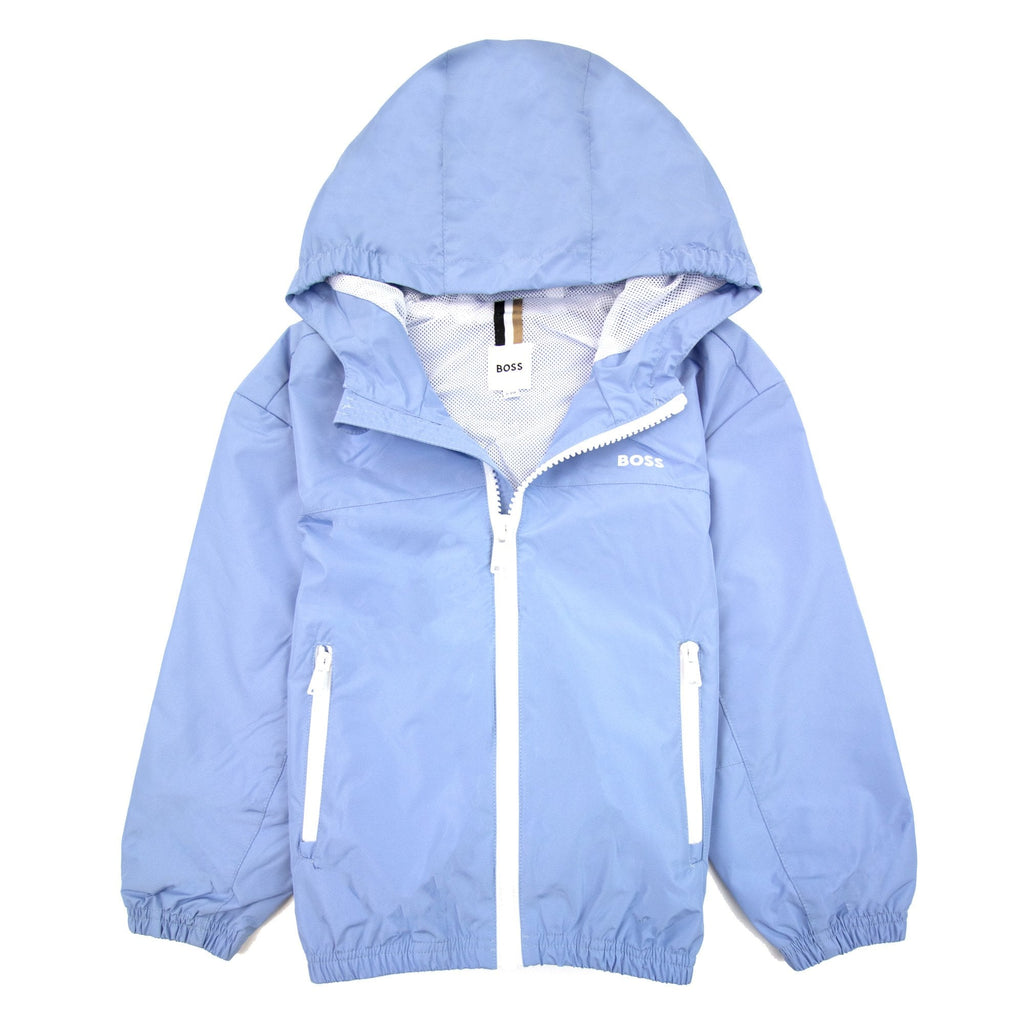 Hugo Boss Kids Logo Wind Breaker Jacket Pale Blue 77a