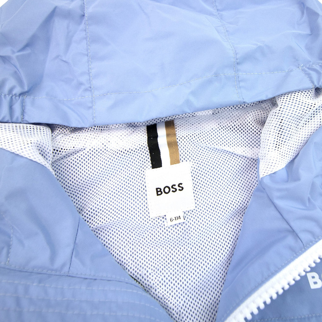 Hugo Boss Kids Logo Wind Breaker Jacket Pale Blue 77a