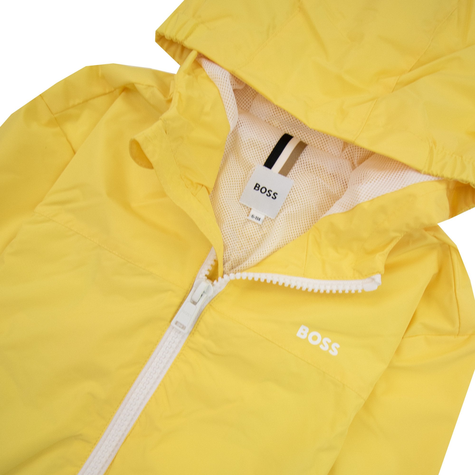 Hugo Boss Kids Logo Wind Breaker Jacket Yellow 528