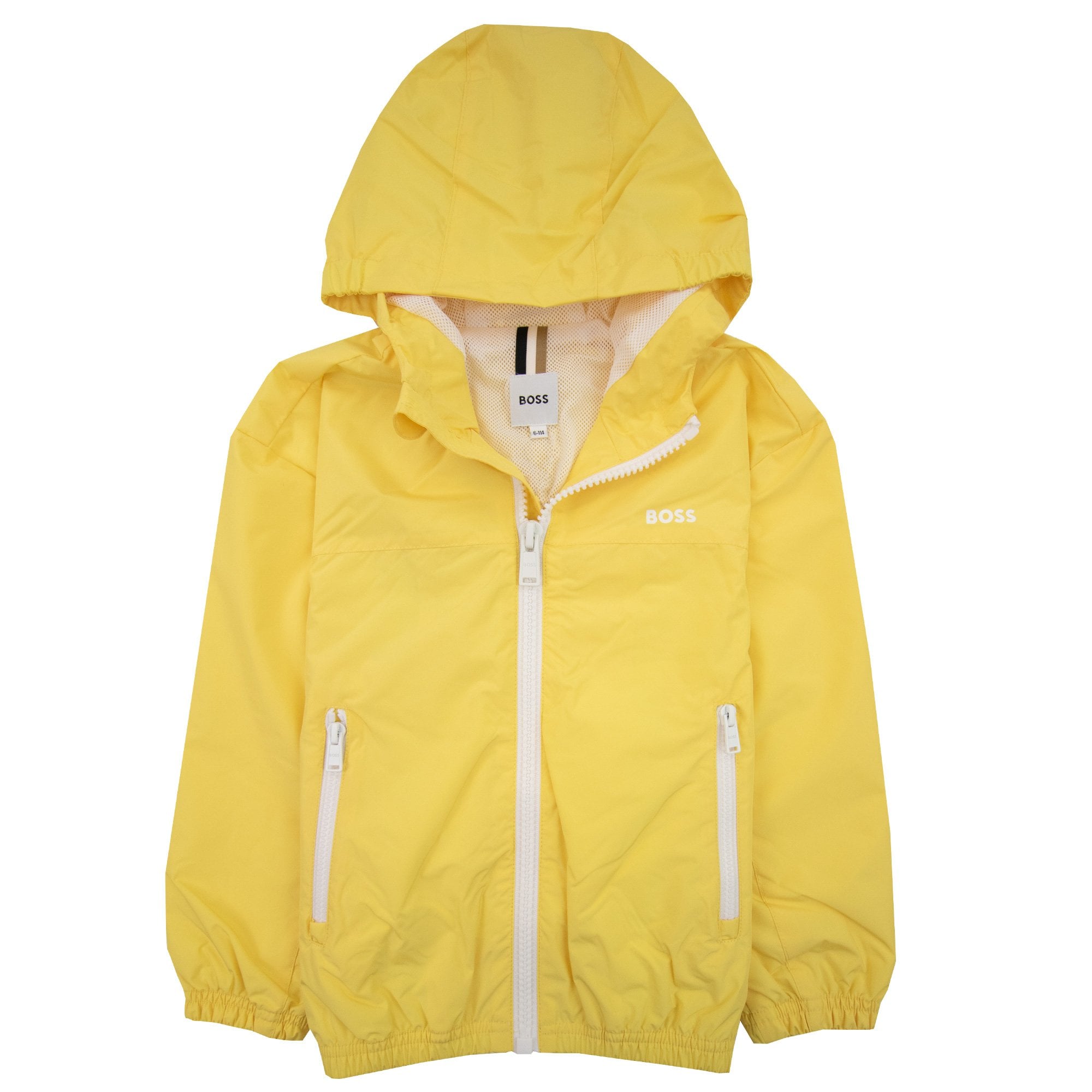 Hugo Boss Kids Logo Wind Breaker Jacket Yellow 528