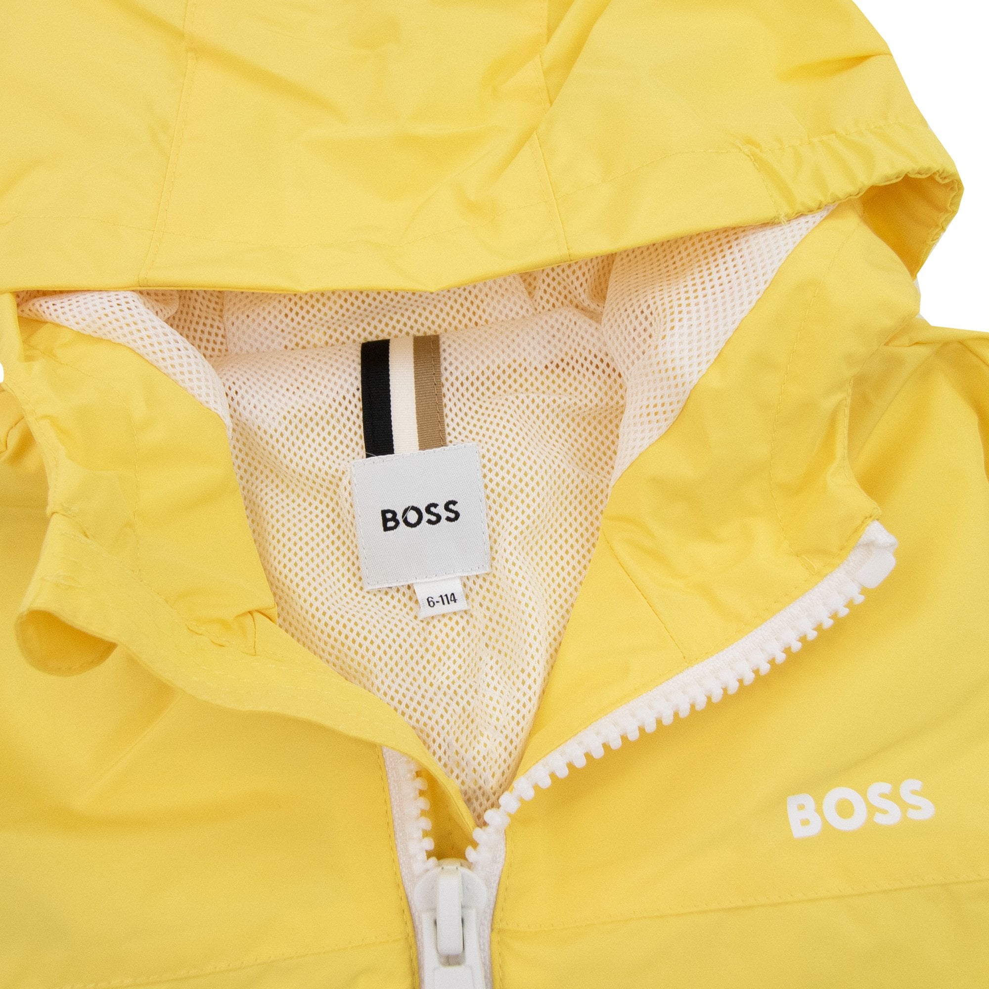 Hugo Boss Kids Logo Wind Breaker Jacket Yellow 528