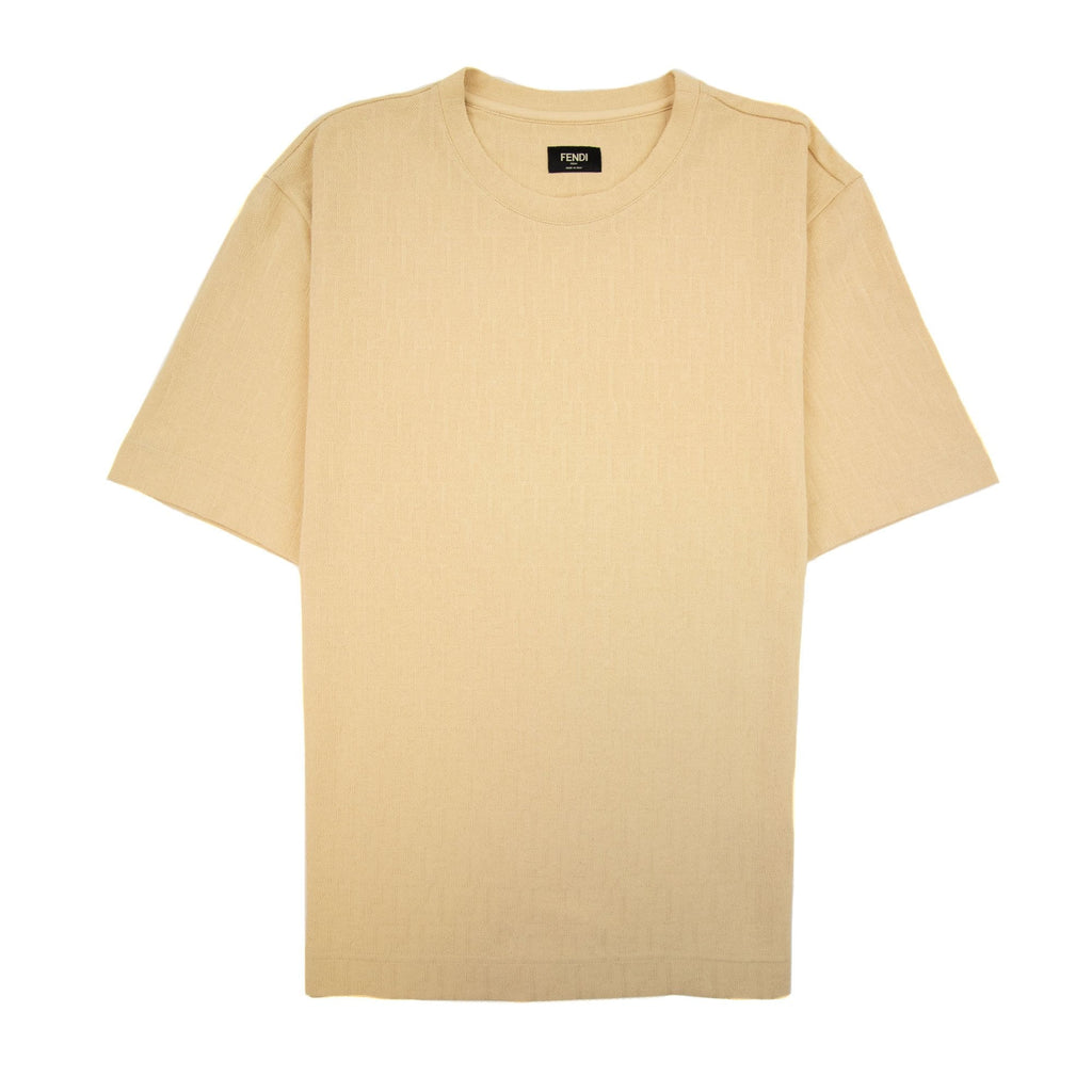 Fendi Ff Allover Logo Piquet T Shirt Butter