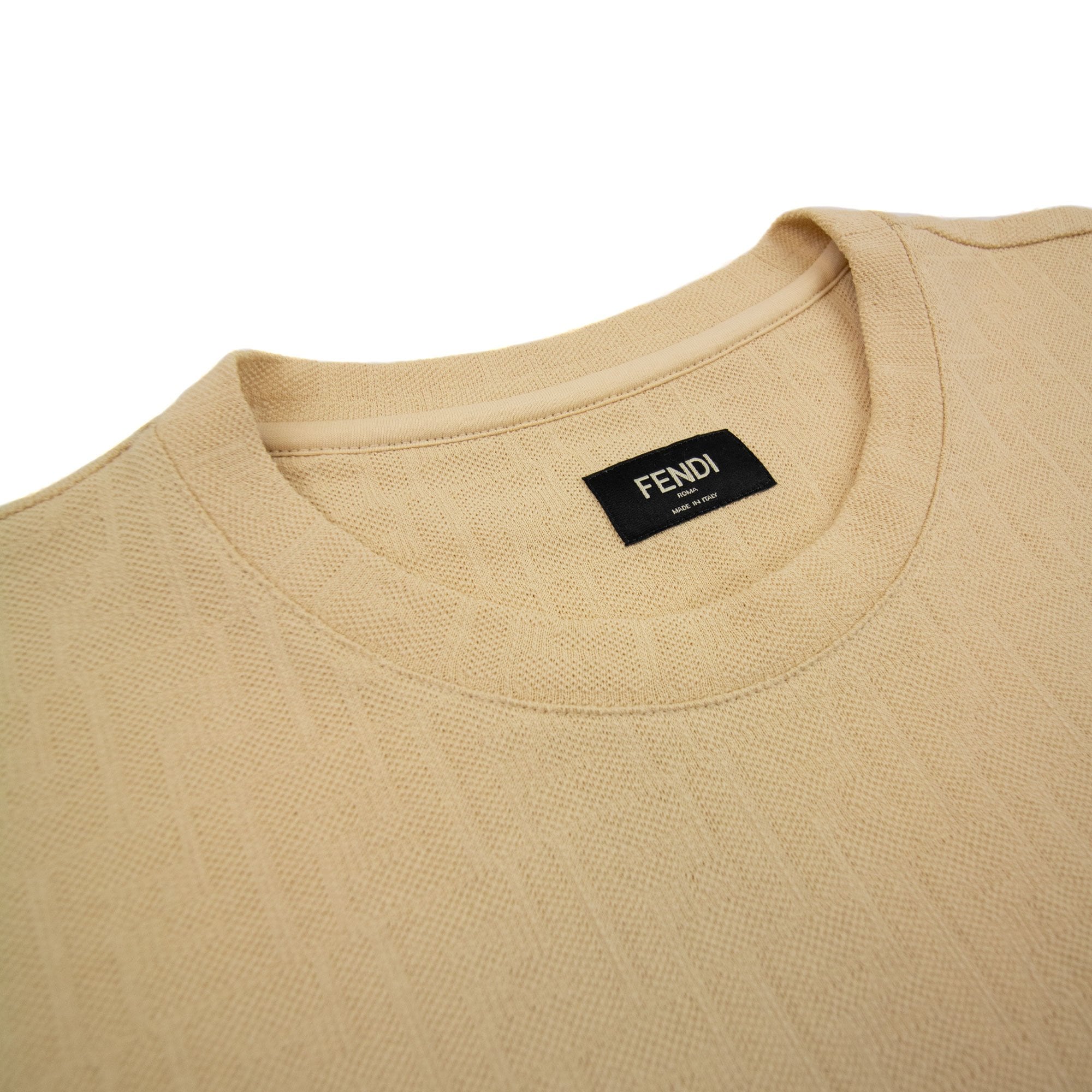 Fendi Ff Allover Logo Piquet T Shirt Butter