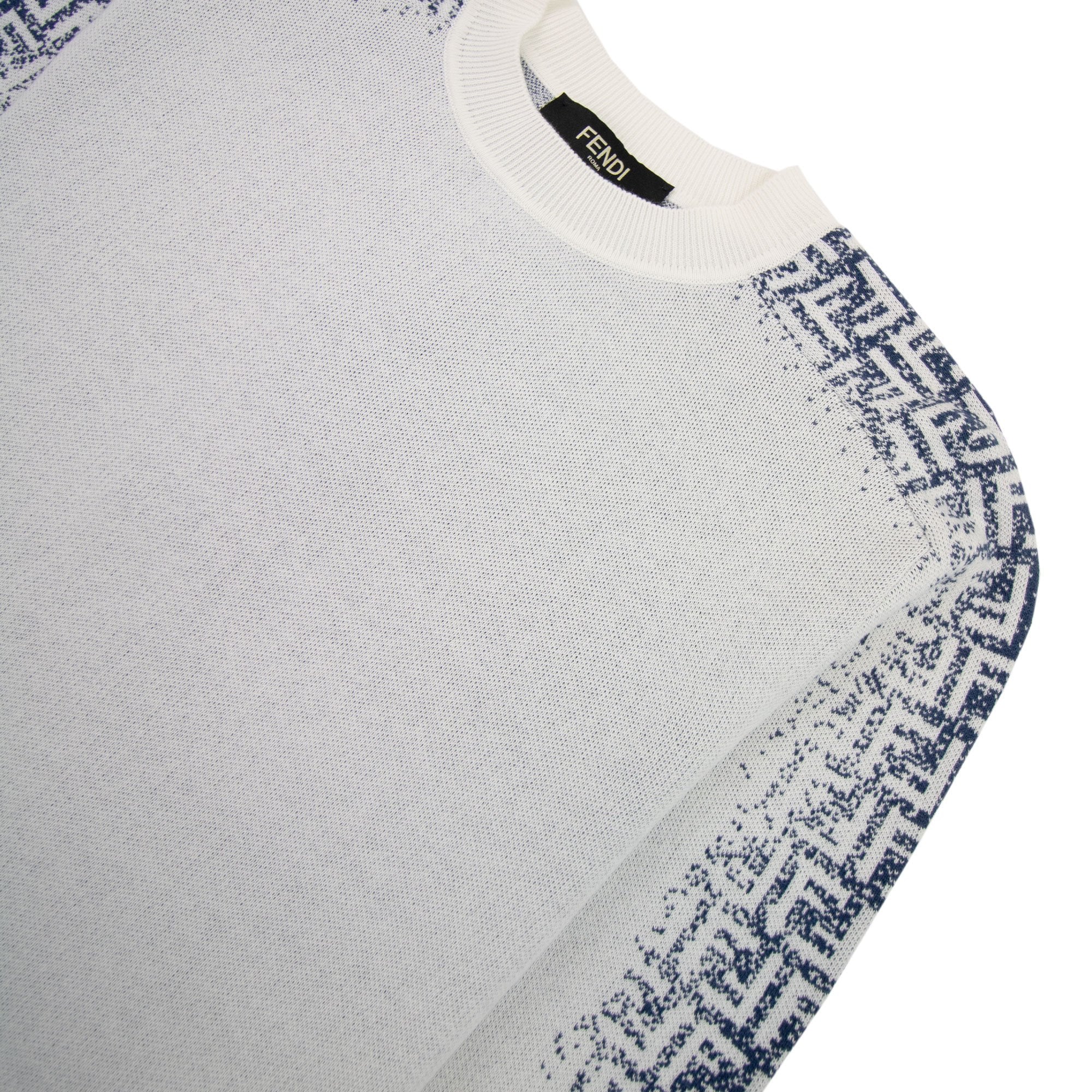 Fendi Shaded Ff Logo Knitted Jumper Naturale Blue
