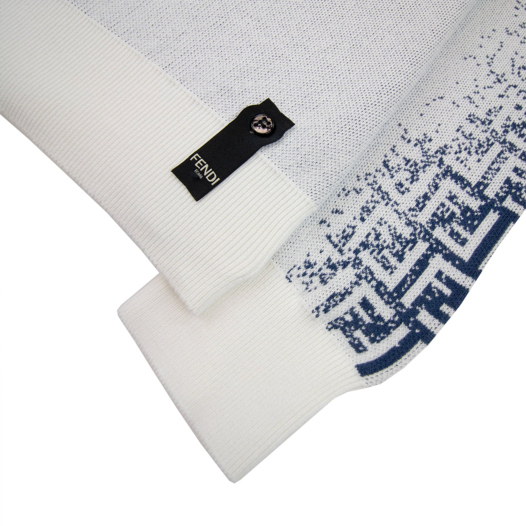 Fendi Shaded Ff Logo Knitted Jumper Naturale Blue