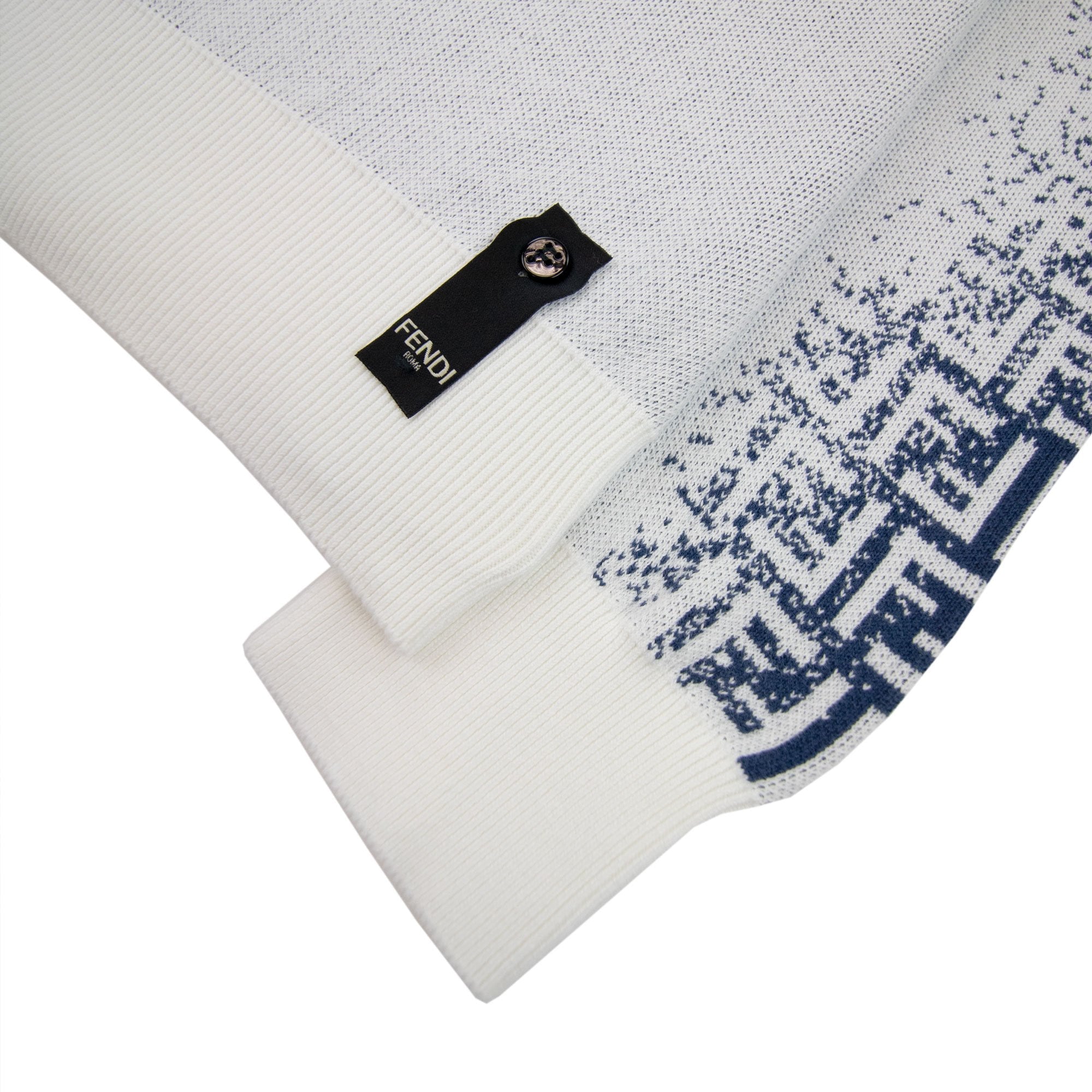 Fendi Shaded Ff Logo Knitted Jumper Naturale Blue