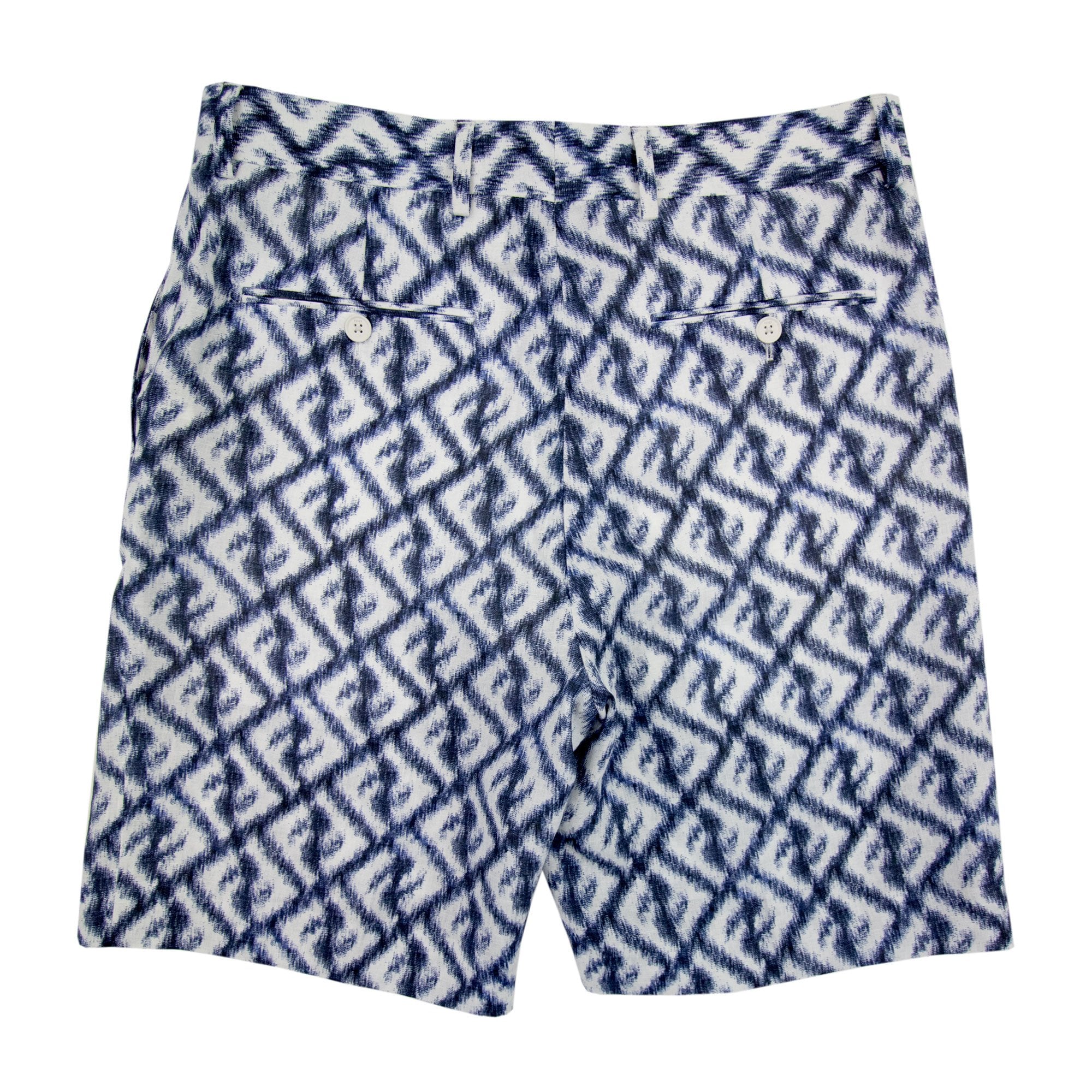 Fendi Linen Ff Chine Shorts Blue