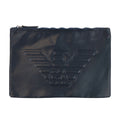 Emporio Armani Logo Leather Wash Bag Navy