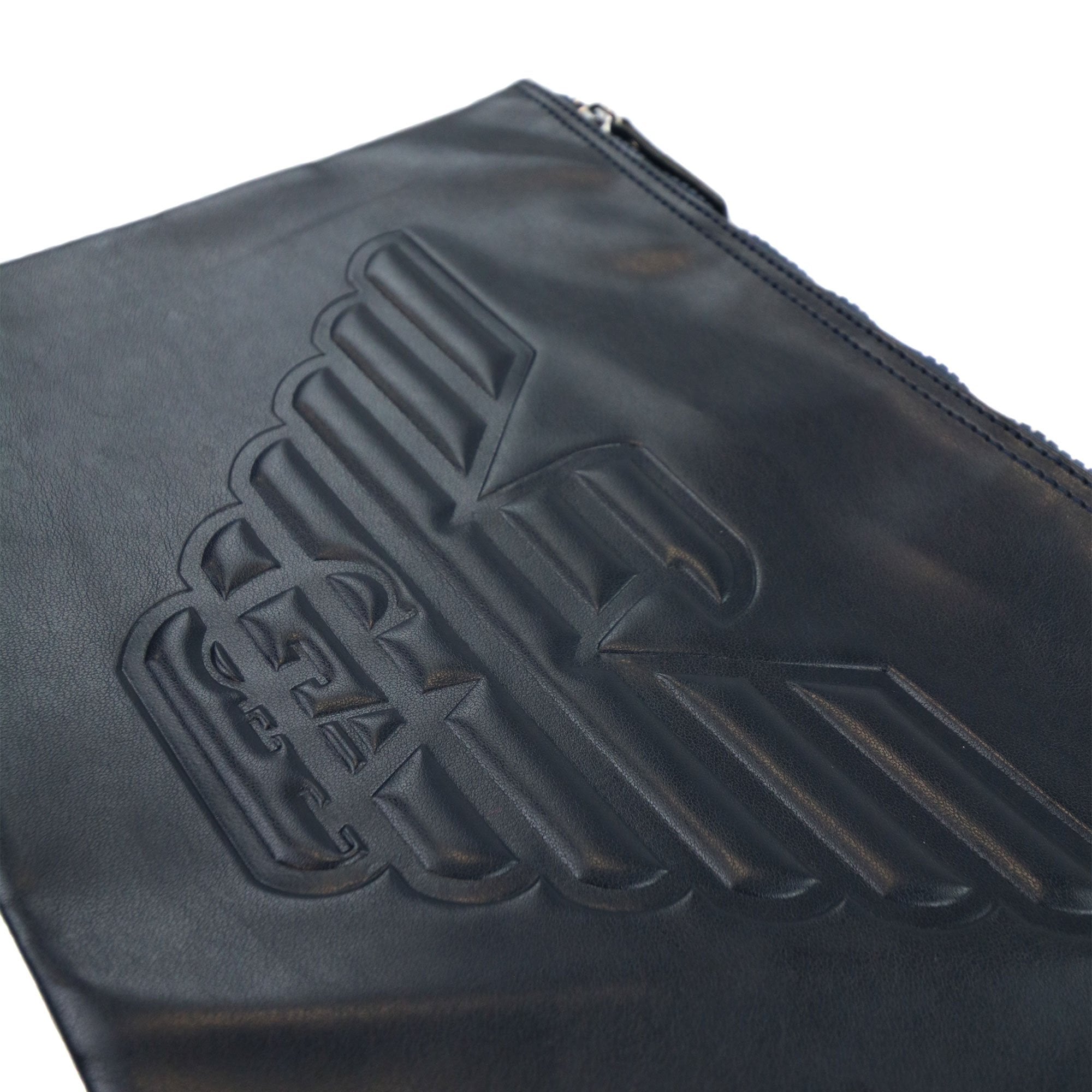 Emporio Armani Logo Leather Wash Bag Navy
