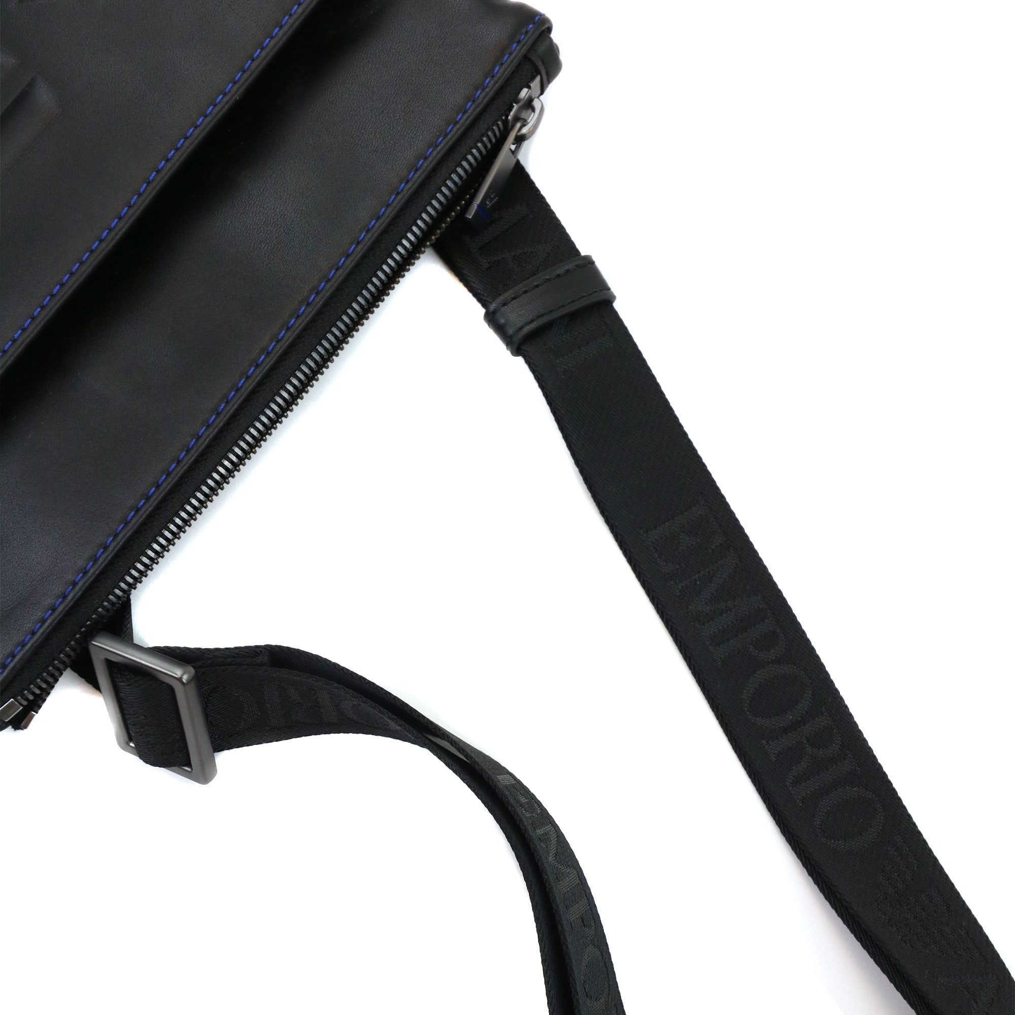 Emporio Armani Embossed Leather Crossbody Bag Black
