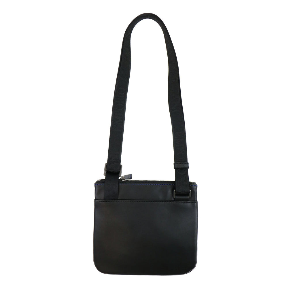Emporio Armani Embossed Leather Crossbody Bag Black