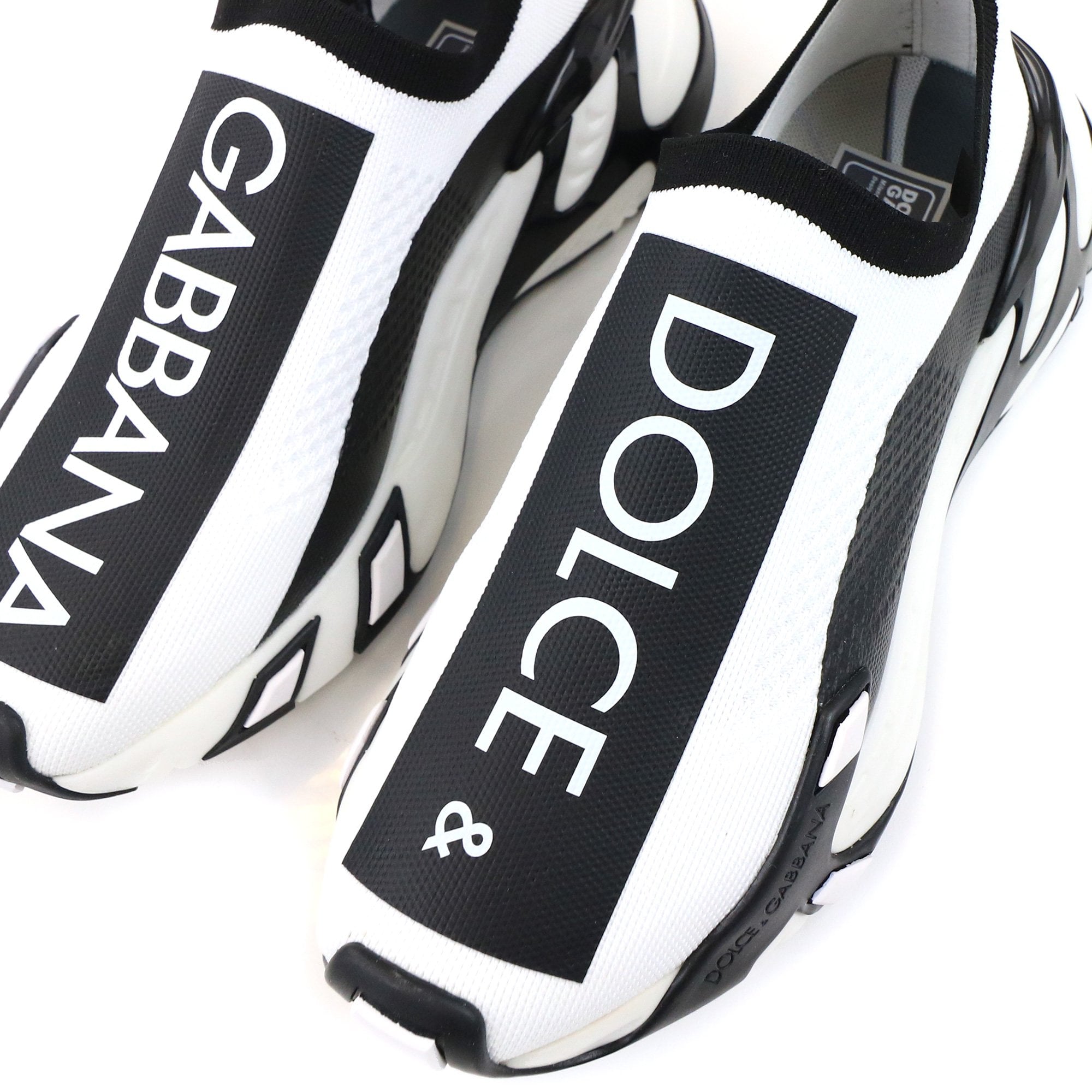 Dolce & Gabbana Stretch Mesh Fast Sneakers Bianco/nero