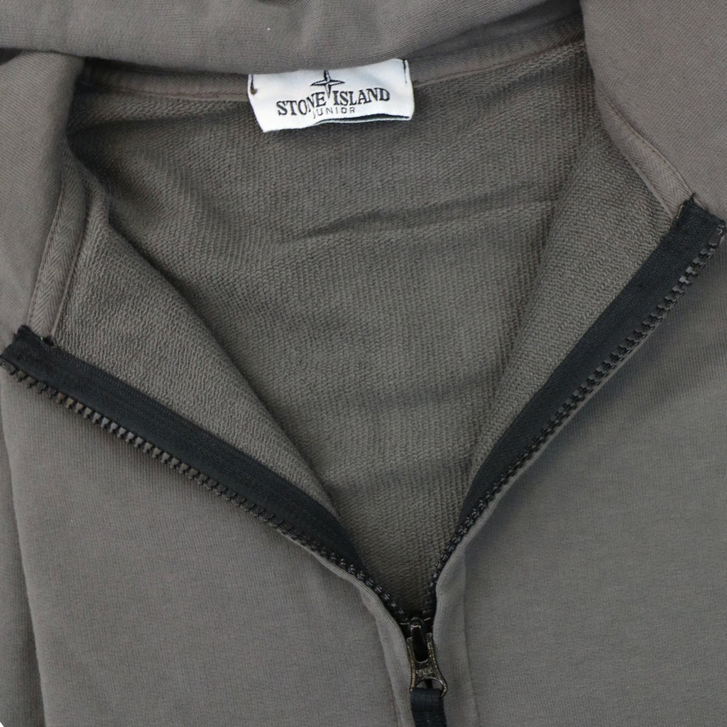 Stone Island Junior 60640 Hooded Zip Up Sweatshirt Khaki V0060