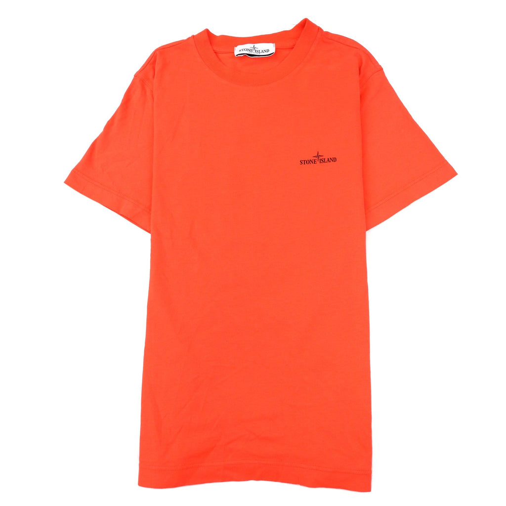 Stone Island Junior 21054 Logo T Shirt Coral V0036