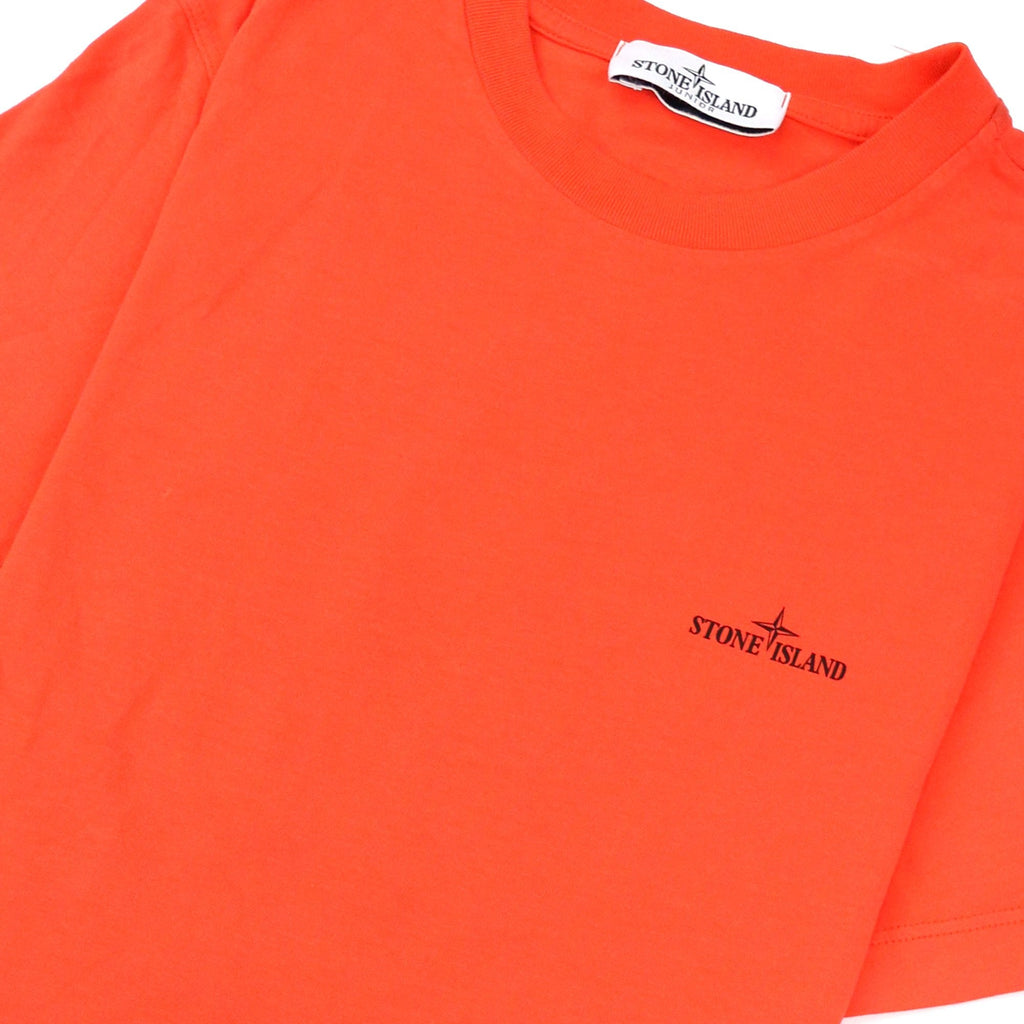 Stone Island Junior 21054 Logo T Shirt Coral V0036
