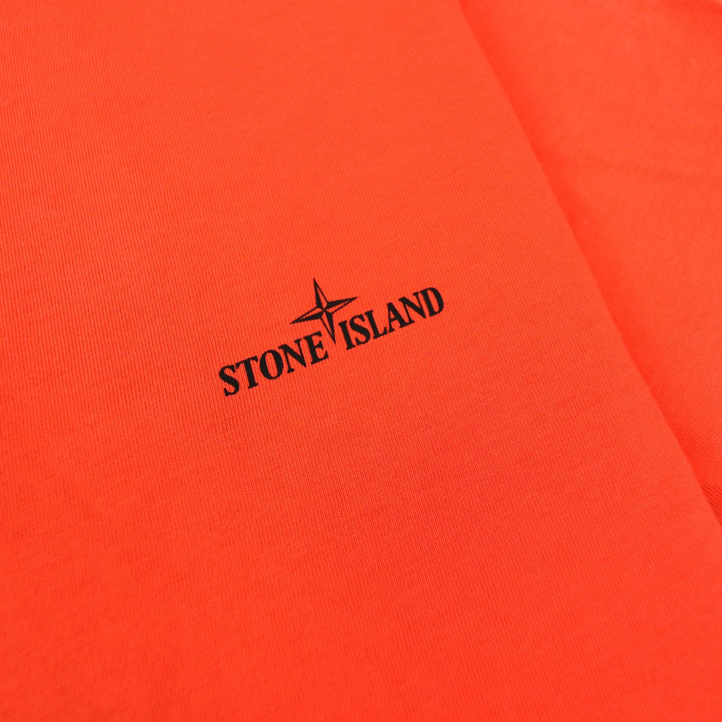 Stone Island Junior 21054 Logo T Shirt Coral V0036