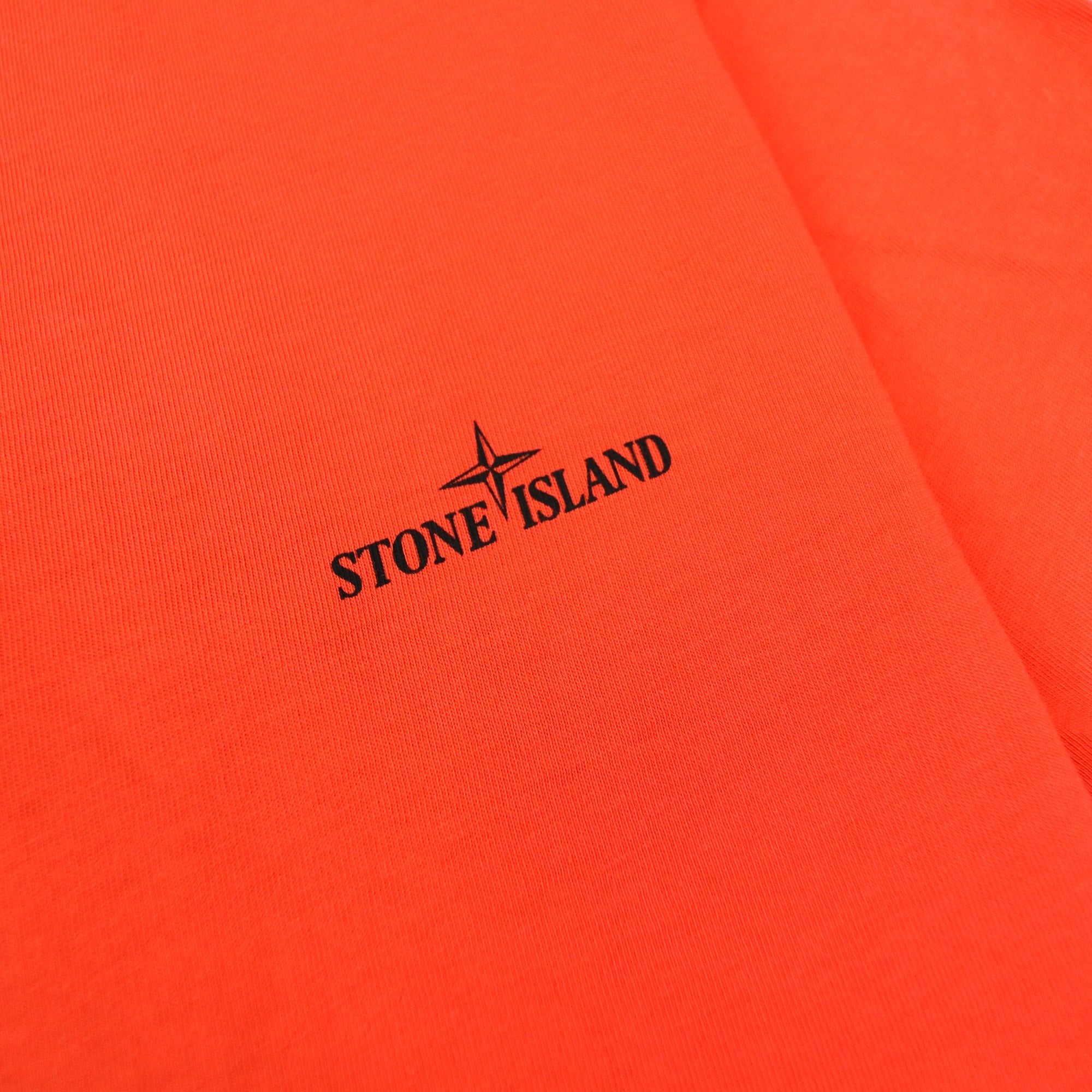 Stone Island Junior 21054 Logo T Shirt Coral V0036