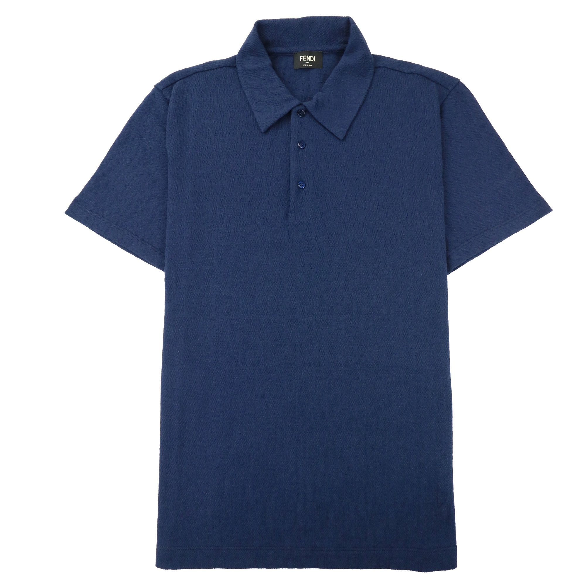 Fendi Ff Allover Logo Polo Navy Blue