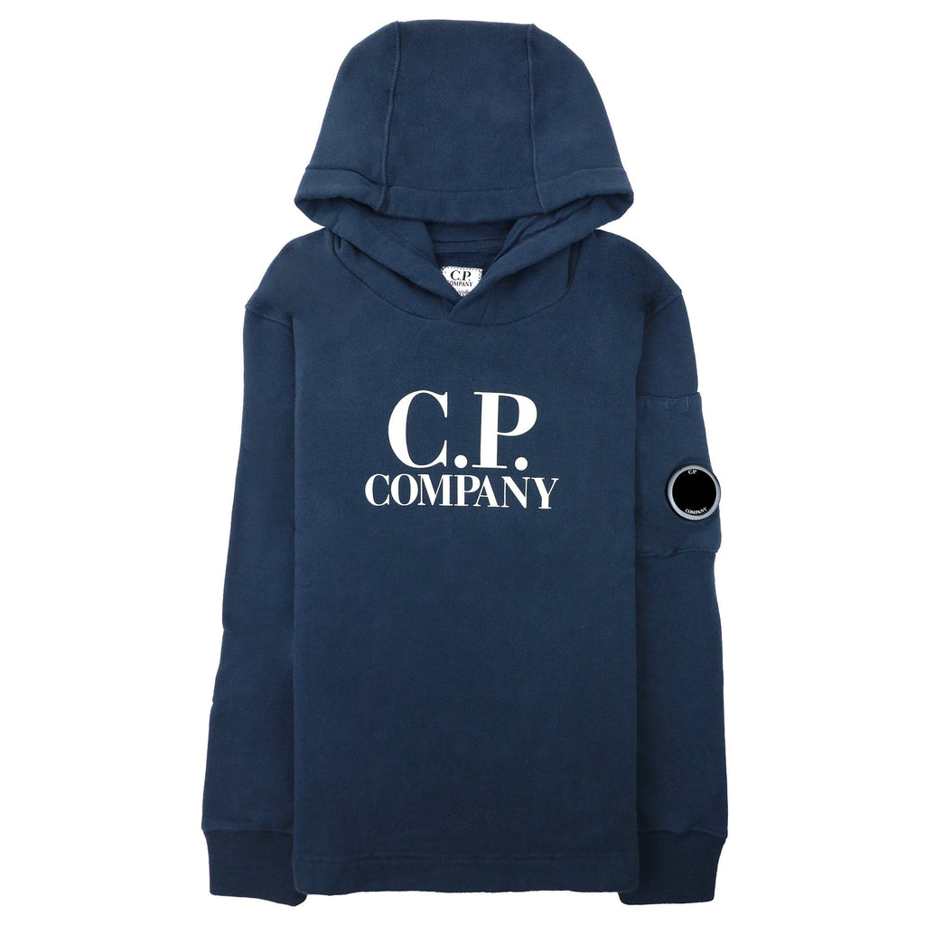 Cp Company Undersixteen Arm Lens Logo Hoodied Sweatshirt Navy 888