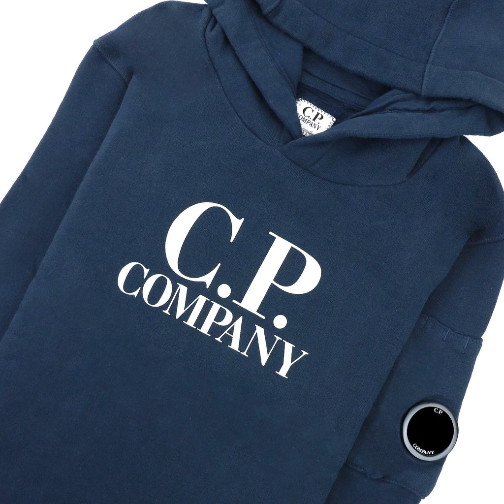 Cp Company Undersixteen Arm Lens Logo Hoodied Sweatshirt Navy 888