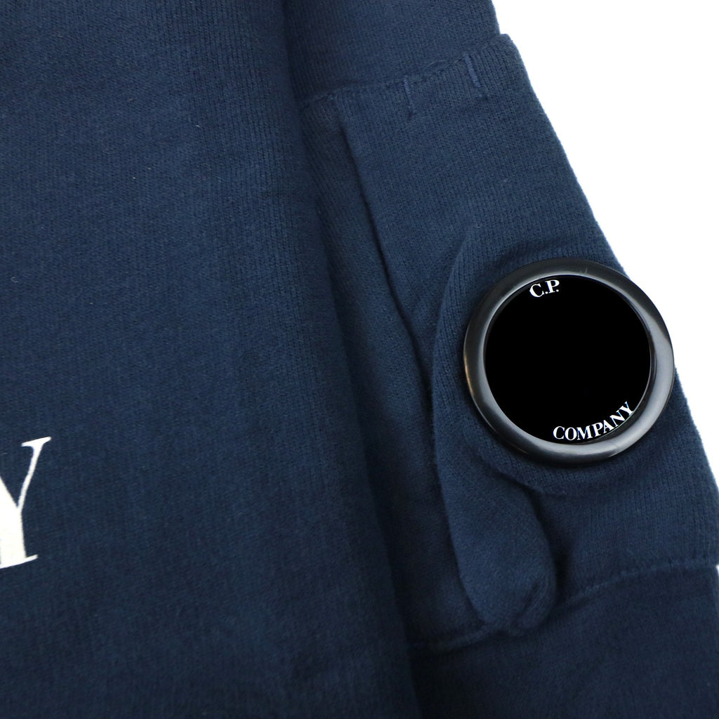Cp Company Undersixteen Arm Lens Logo Hoodied Sweatshirt Navy 888