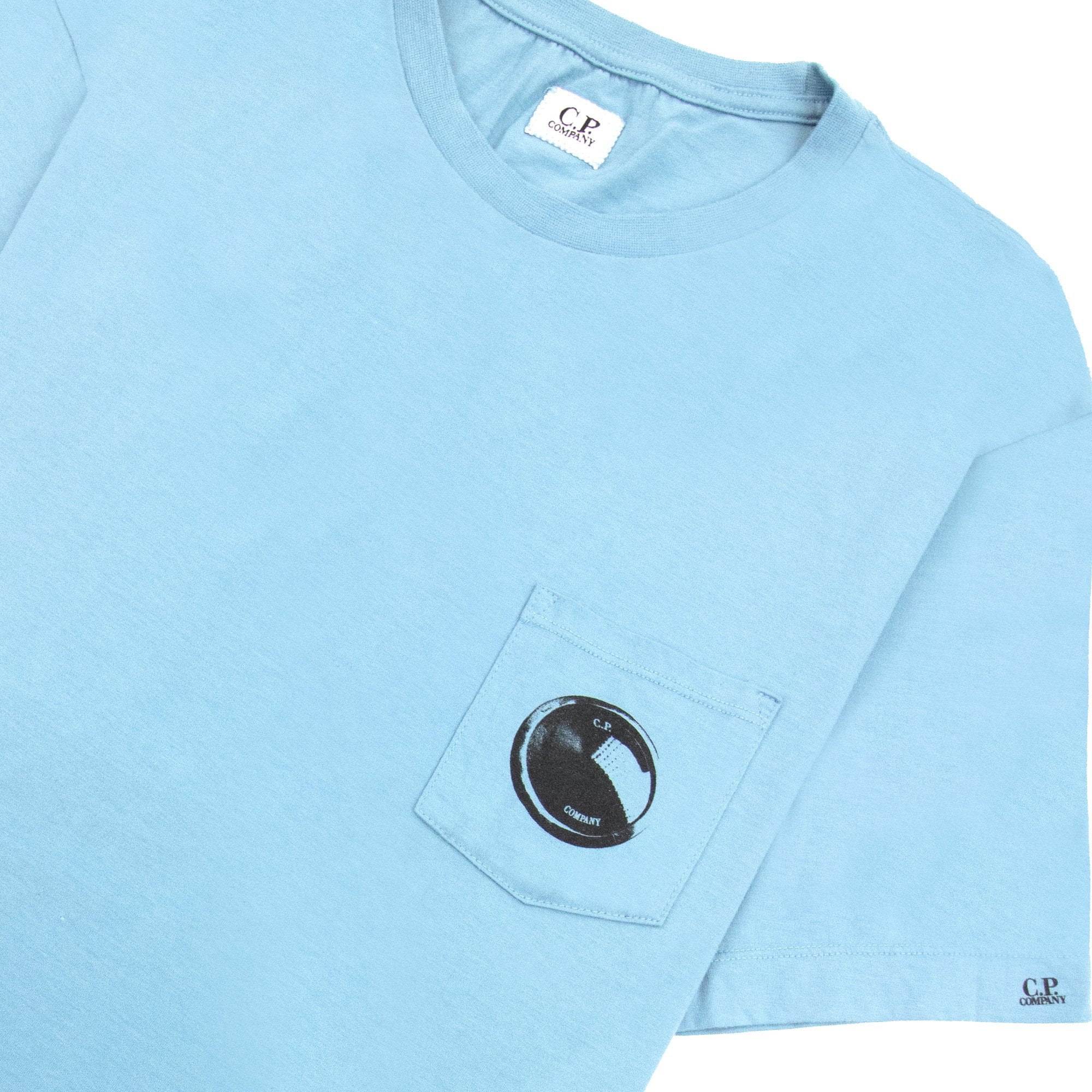 Cp Company Lens Print Pocket Tee Sky Blue