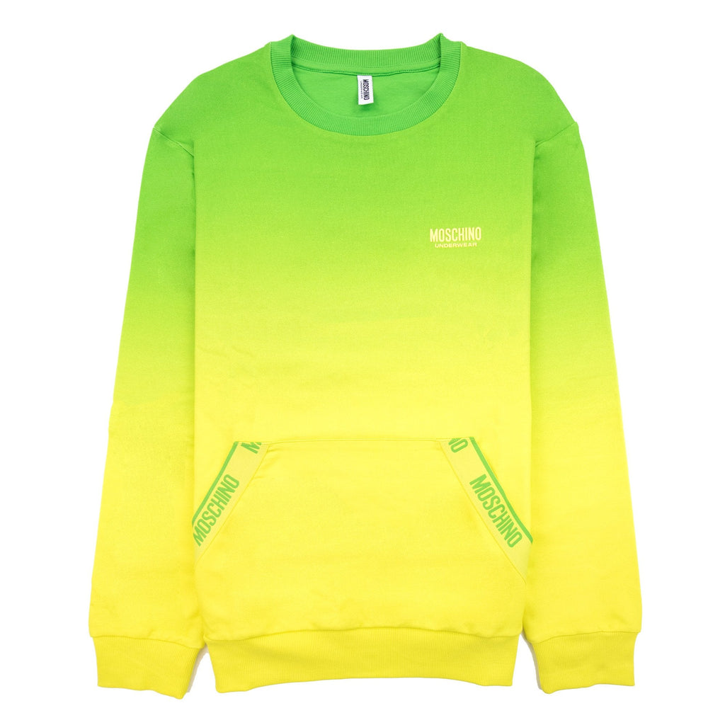 Moschino Underwear Pocket Tape Logo Sweatshirt Green/yellow