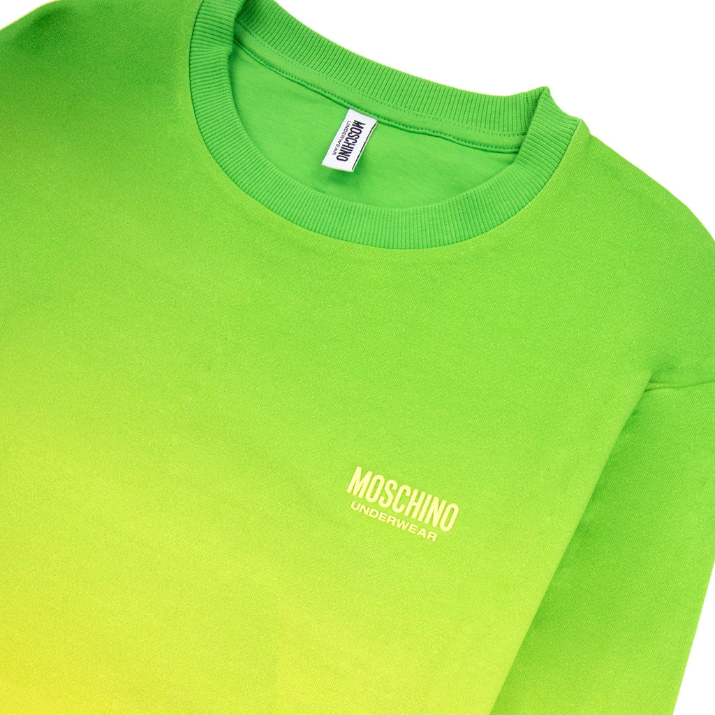 Moschino Underwear Pocket Tape Logo Sweatshirt Green/yellow
