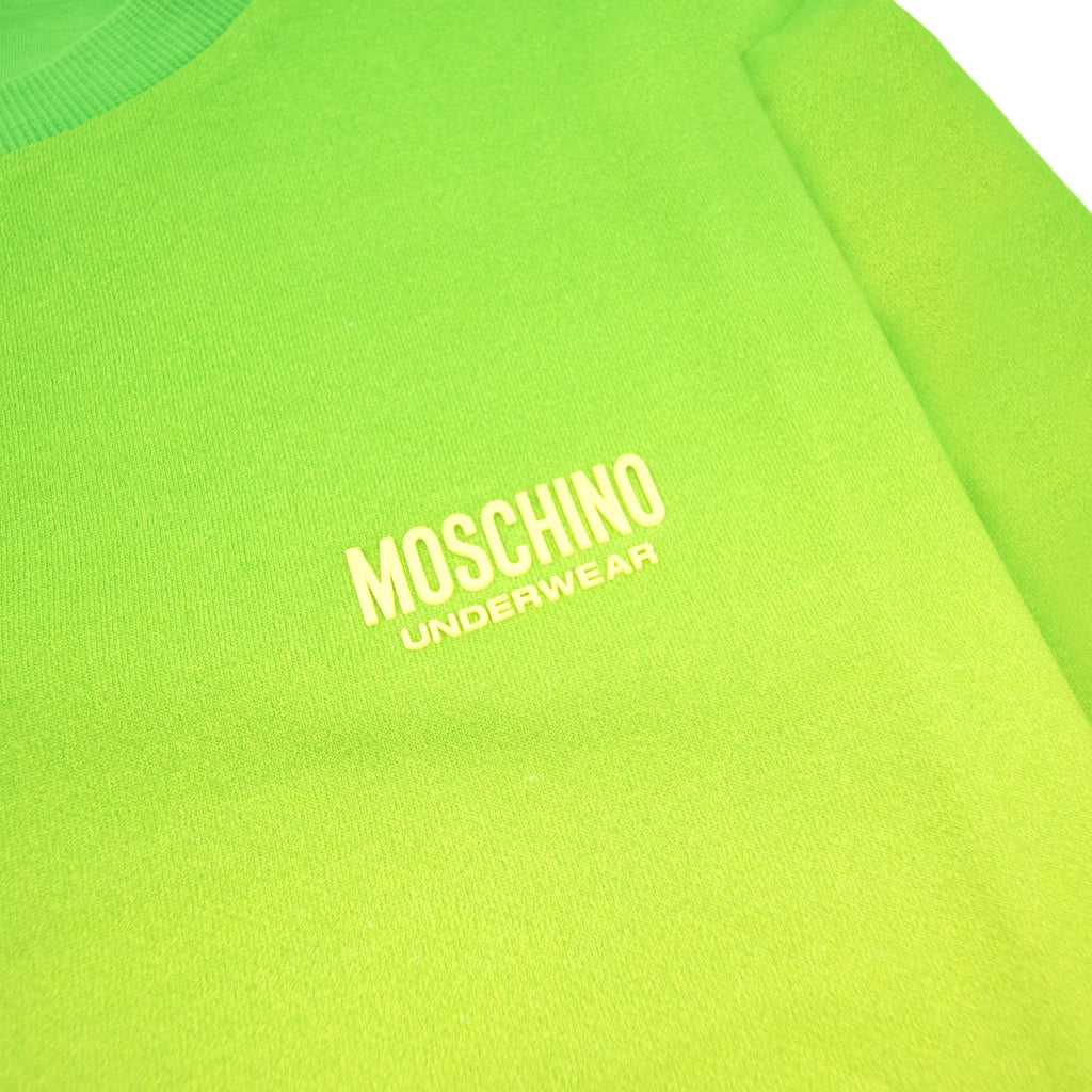 Moschino Underwear Pocket Tape Logo Sweatshirt Green/yellow