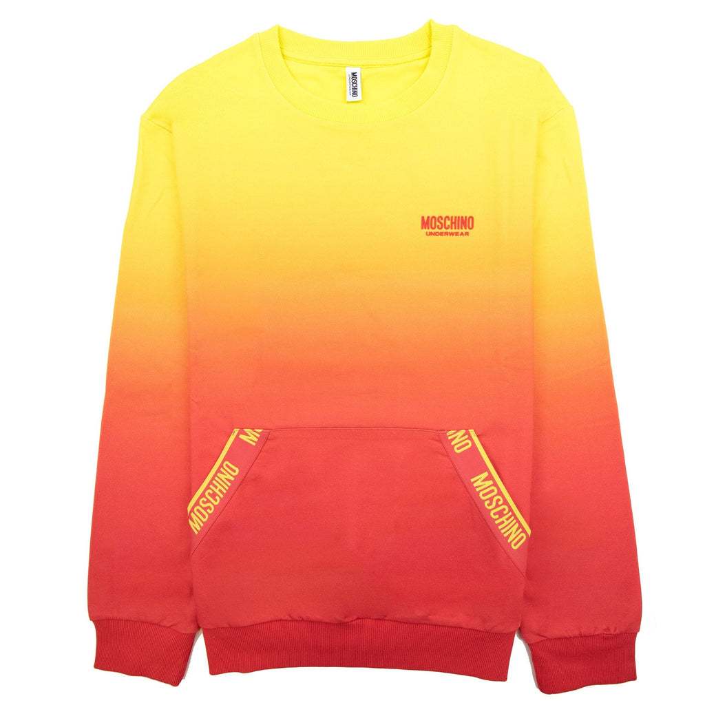 Moschino Underwear Pocket Tape Logo Sweatshirt Yellow/red