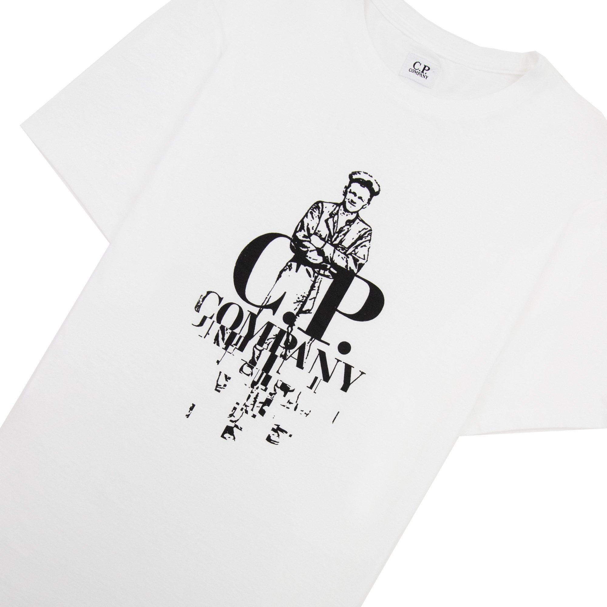 Cp Company 30 Worker Logo T Shirt White 100