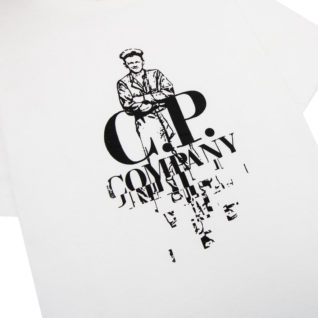 Cp Company 30 Worker Logo T Shirt White 100