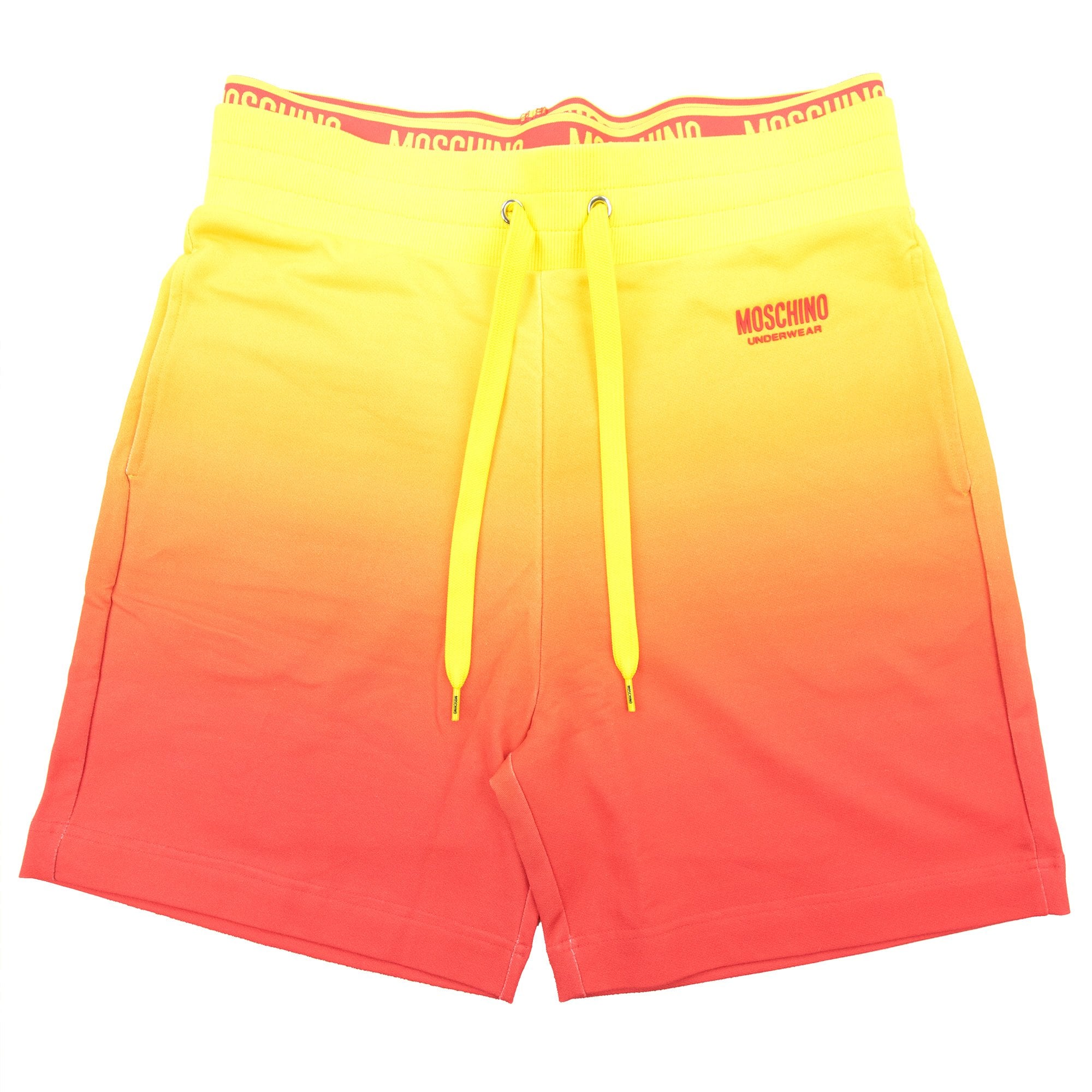 Moschino Underwear Waist Band Logo Bermuda Shorts Yellow/red