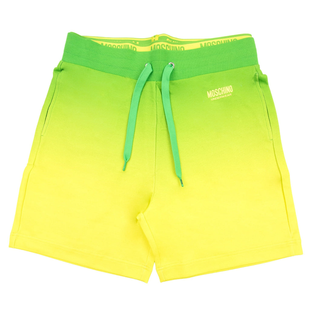 Moschino Underwear Waist Band Logo Bermuda Shorts Green/yellow
