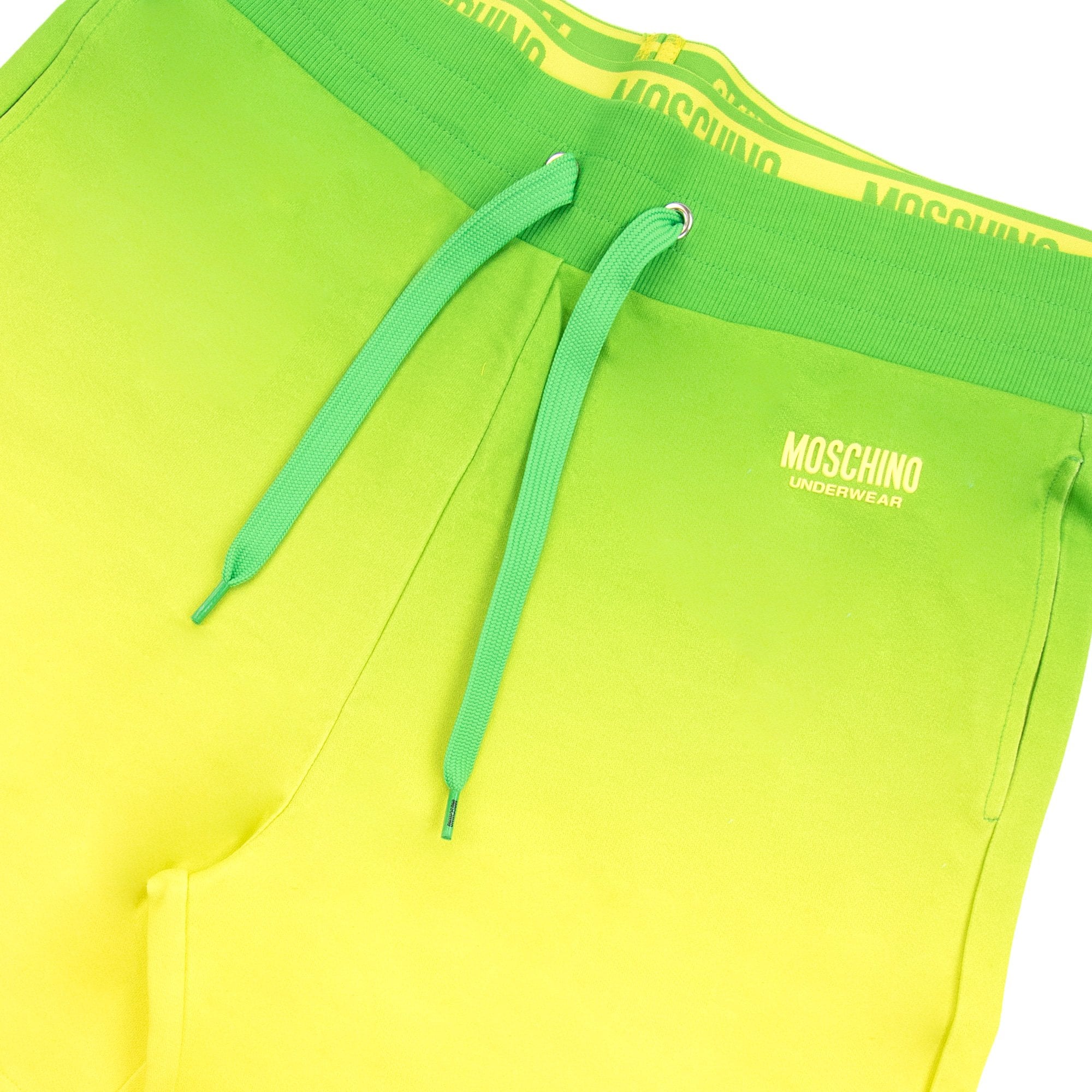 Moschino Underwear Waist Band Logo Bermuda Shorts Green/yellow