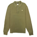 Cp Company Piquet Long Sleeve Polo Shirt Regular Fit Khaki